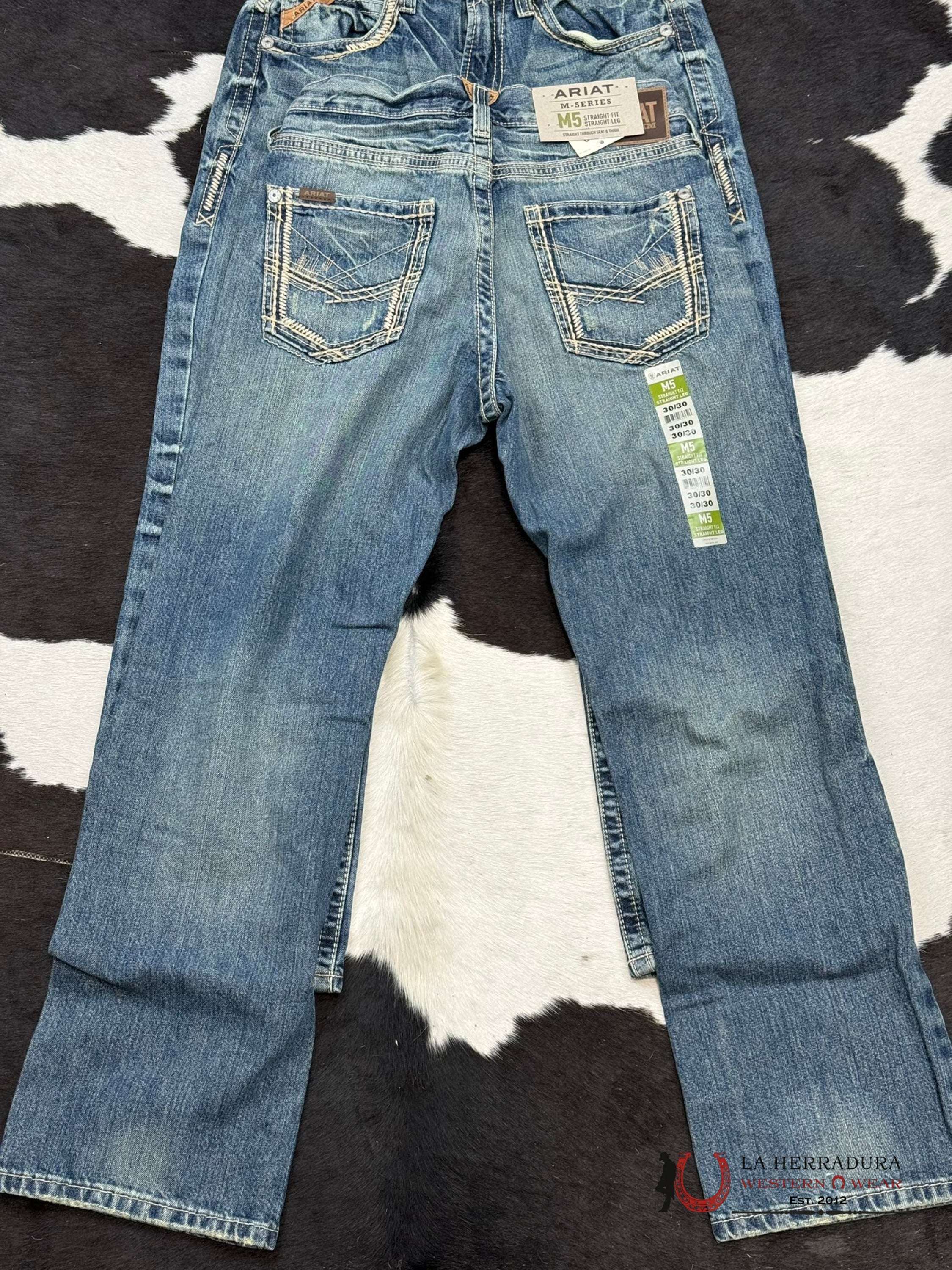 Ariat Mens Jean Gambler M5 Straight Fit Leg Jeans