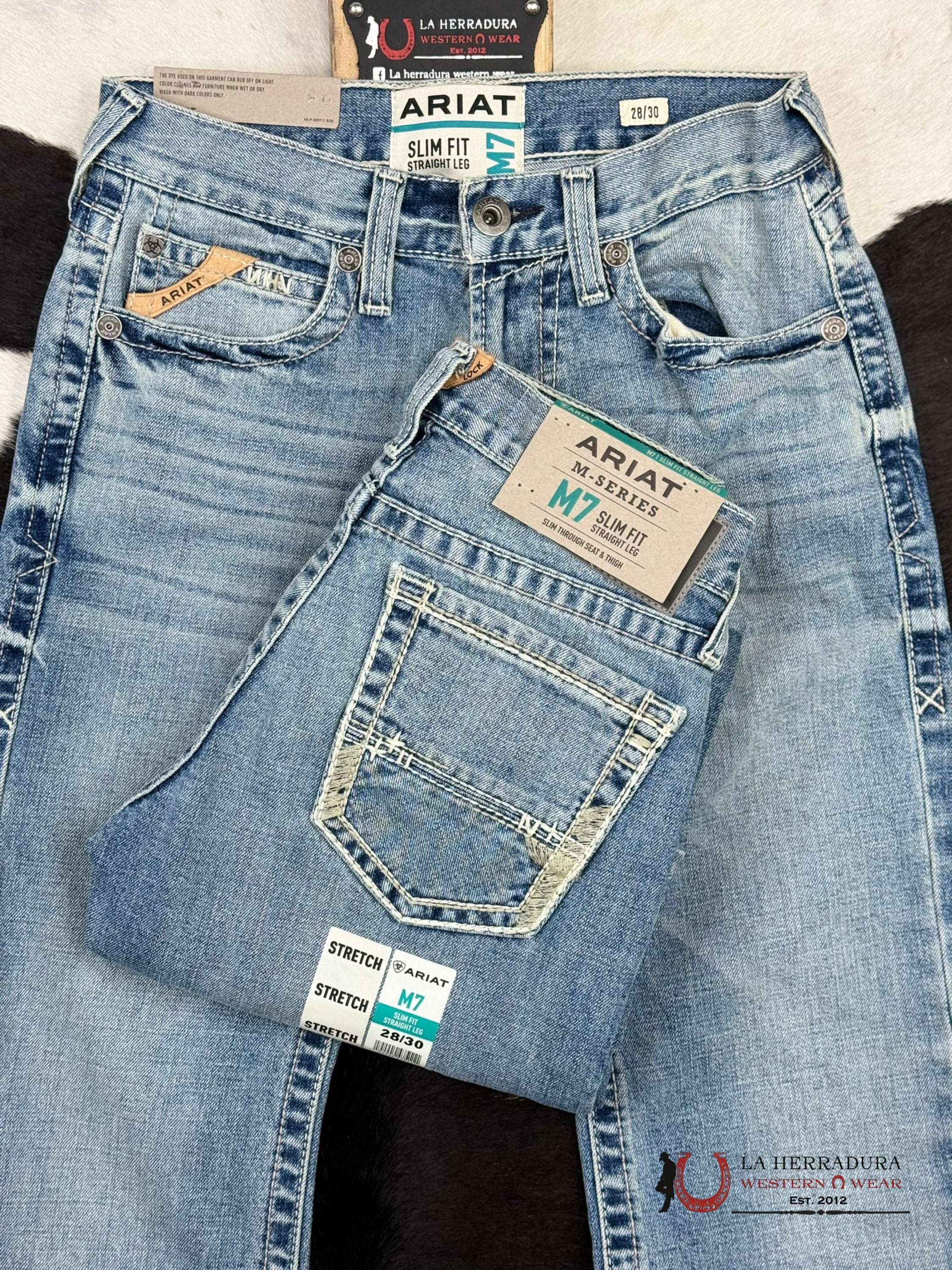 Ariat Mens Jean Shasta M7 Slim Fit Straight Leg Jeans