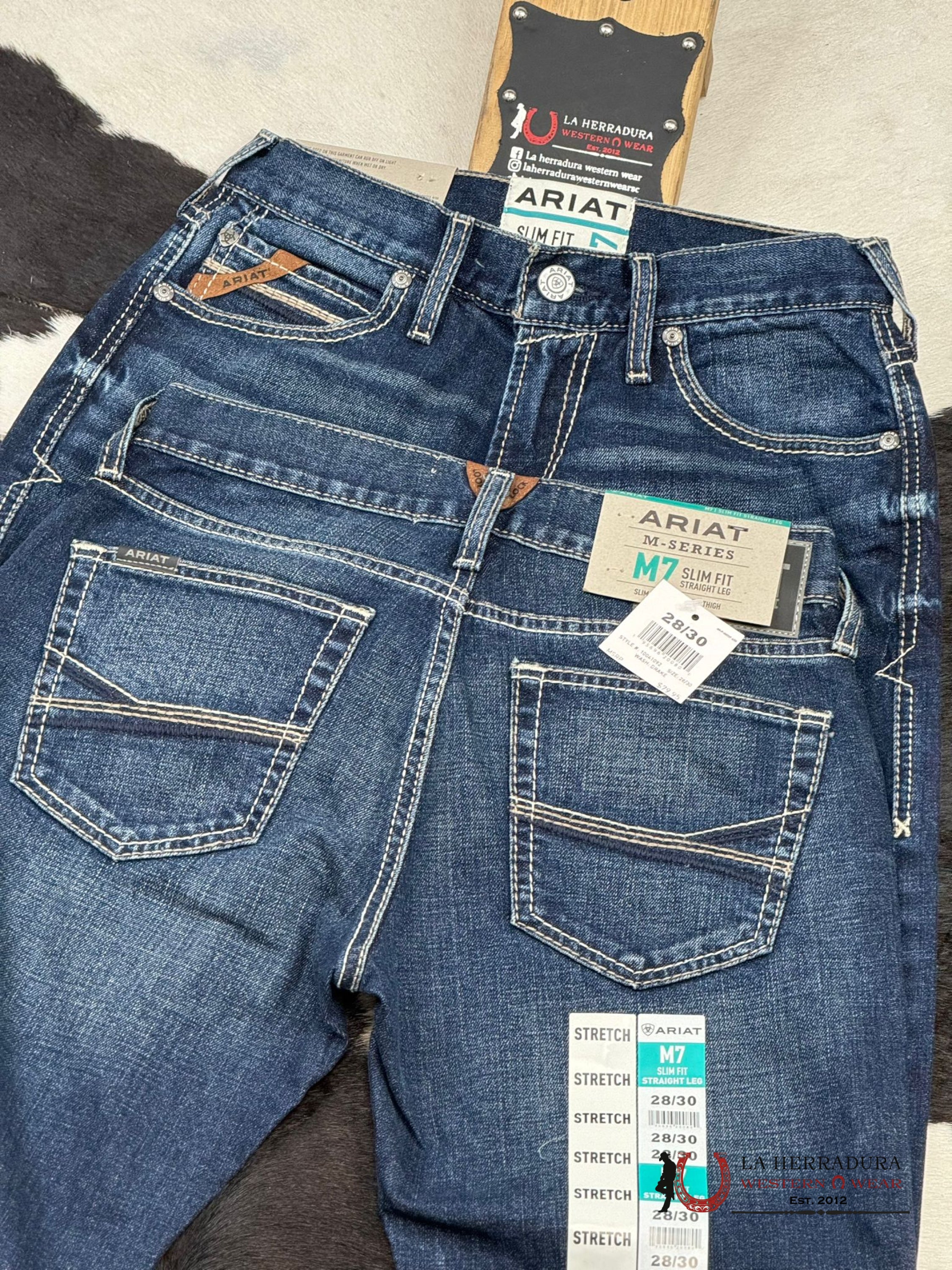 Ariat Mens Jean Stirling Drake M7 Slim Fit Straight Leg Jeans