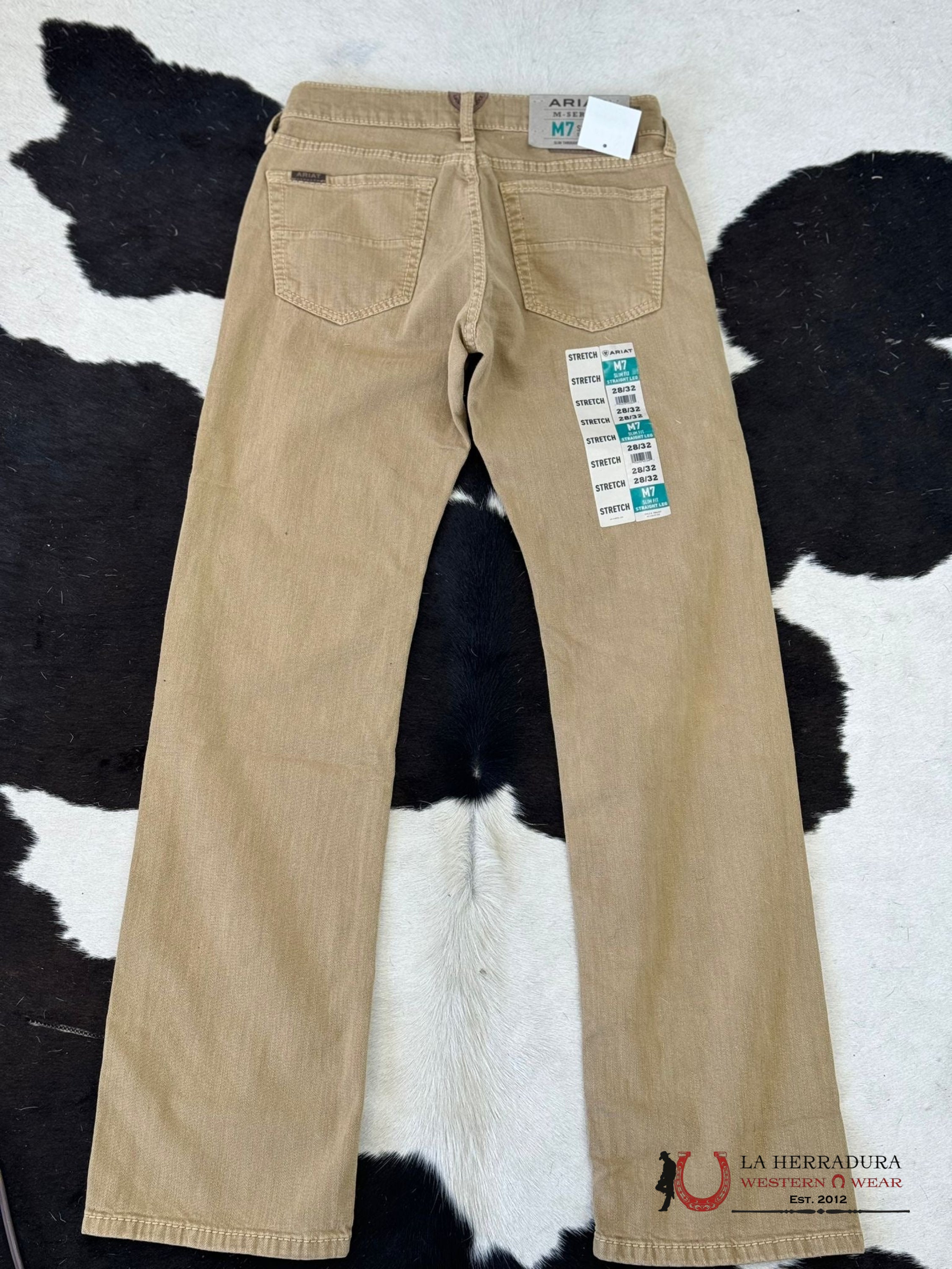 Ariat Mens Jeans Dark Khaki M7 Slim Fit Straight Leg