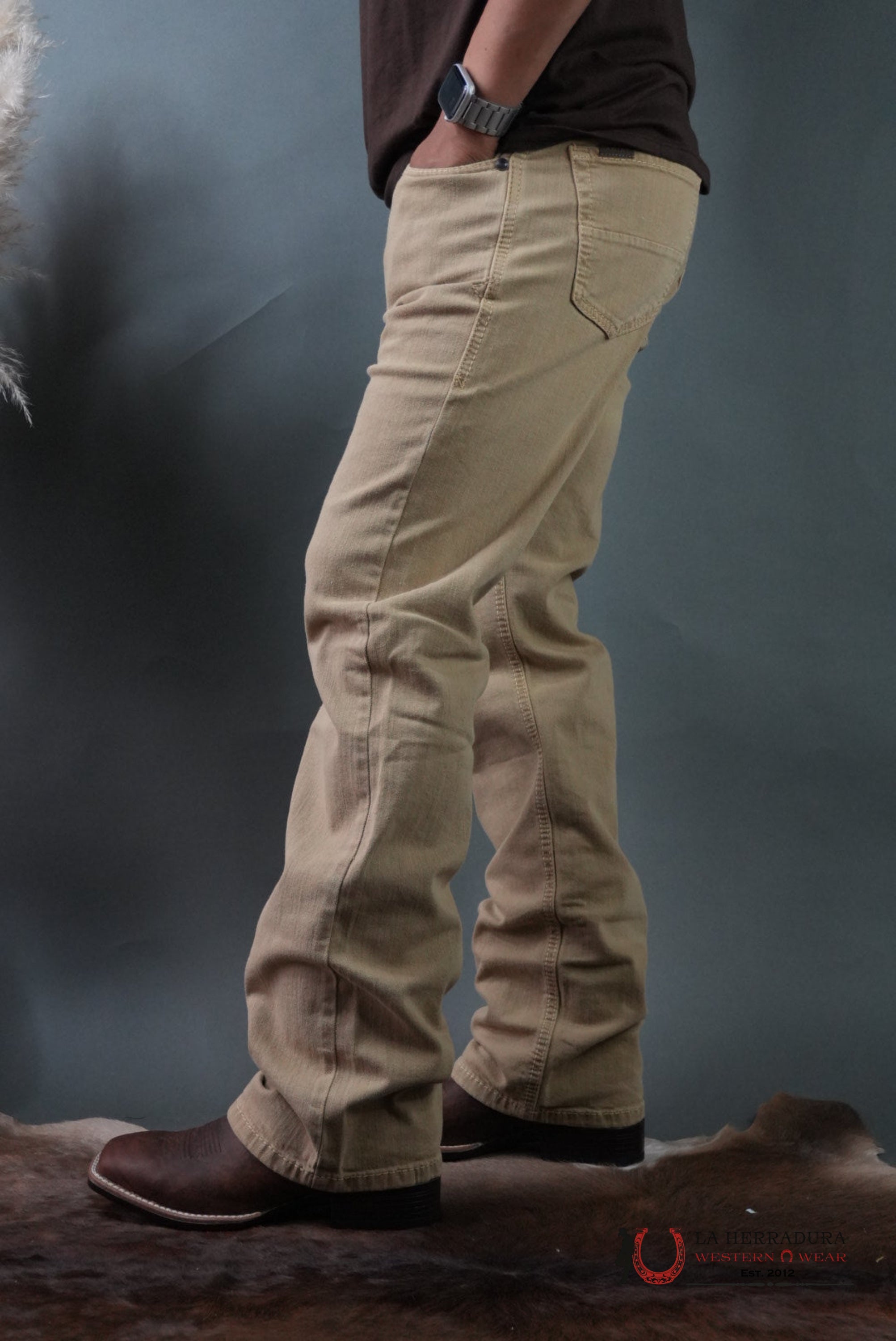 ARIAT MENS JEANS DARK KHAKI M7 SLIM FIT STRAIGHT LEG ARIAT JEANS