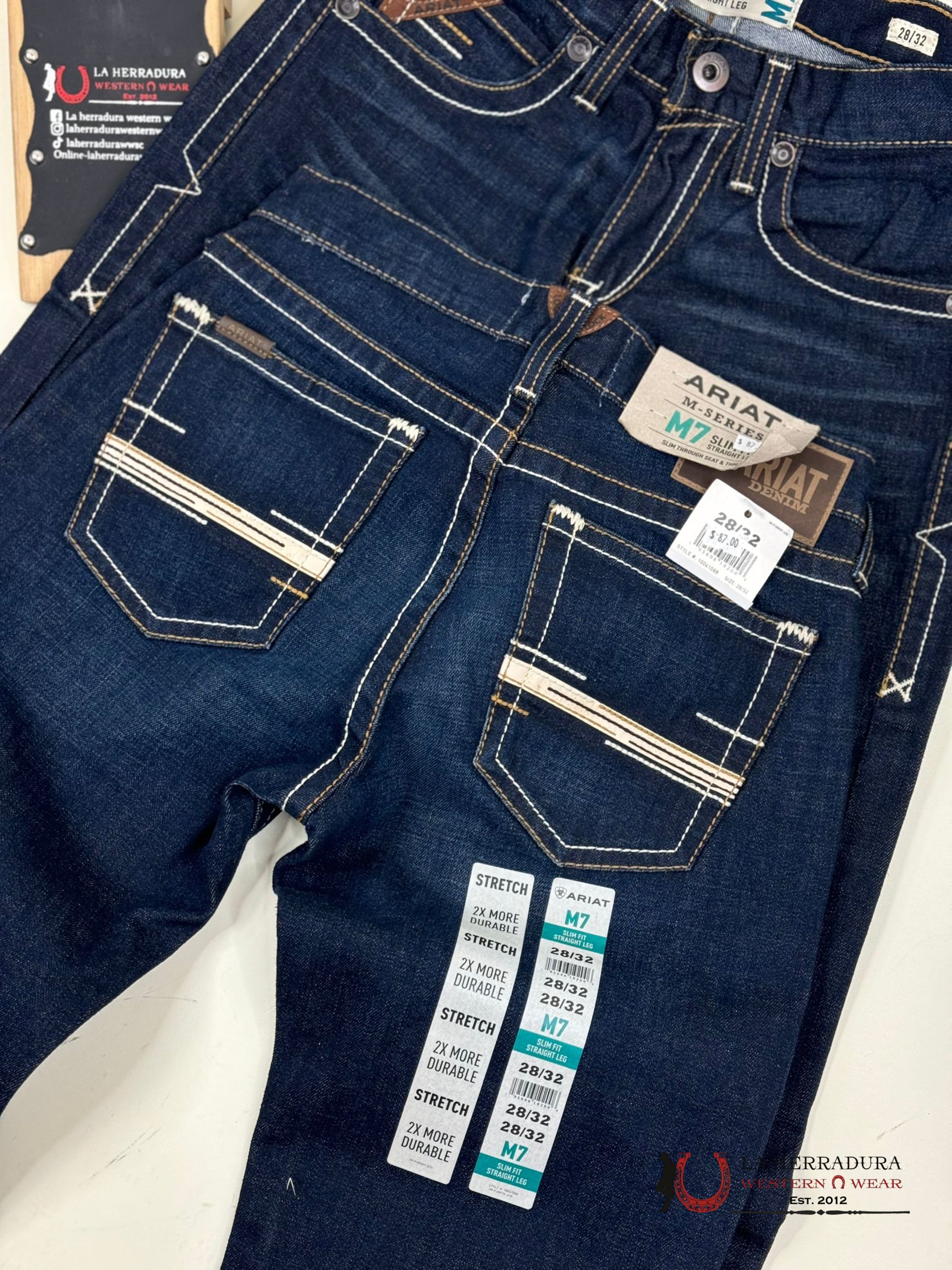 Ariat Mens Jeans Ranger Rockport M7 Slim Fit Straight Leg