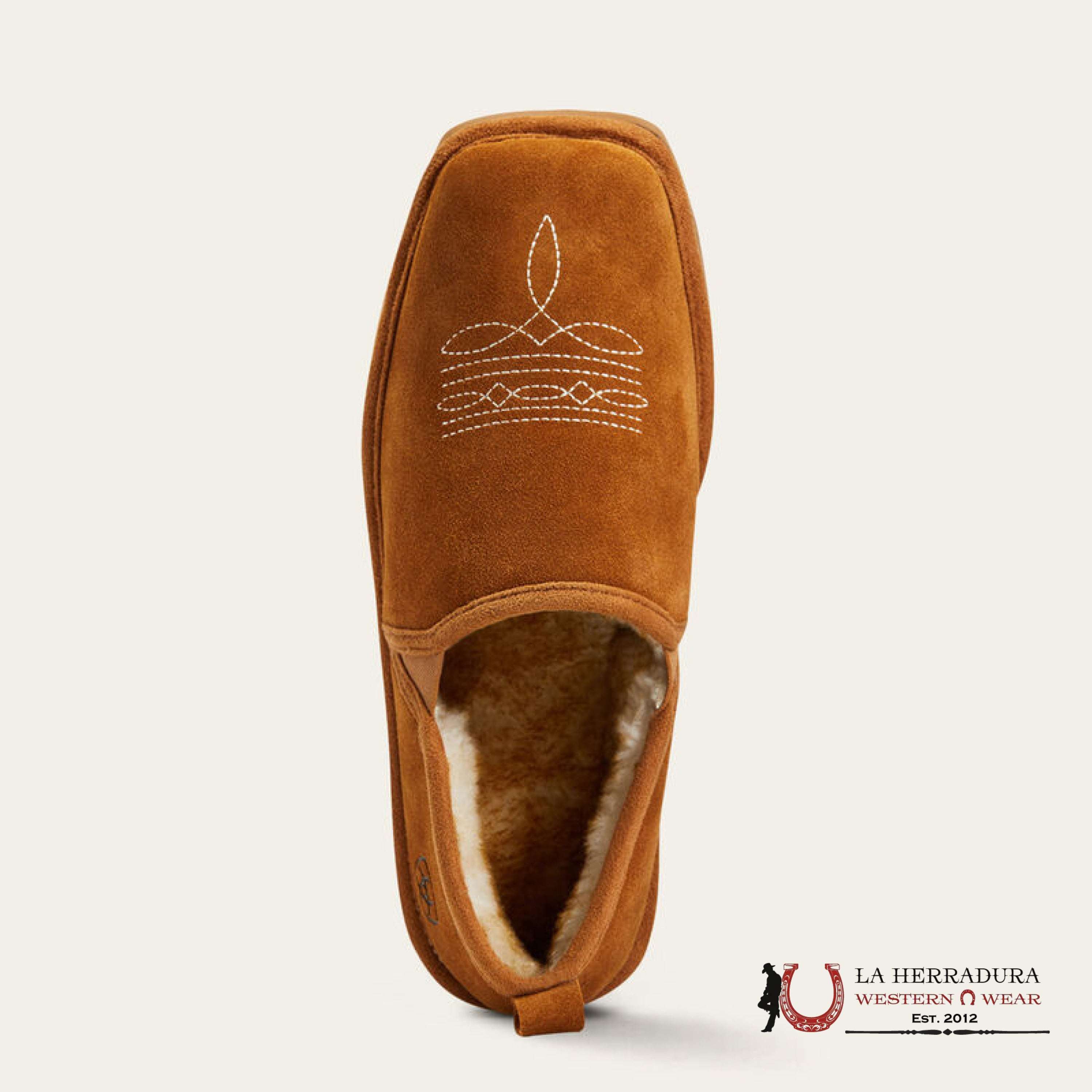 Ariat Mens Lasso Square Toe Chestnnut Slipper Zapatos Hombres