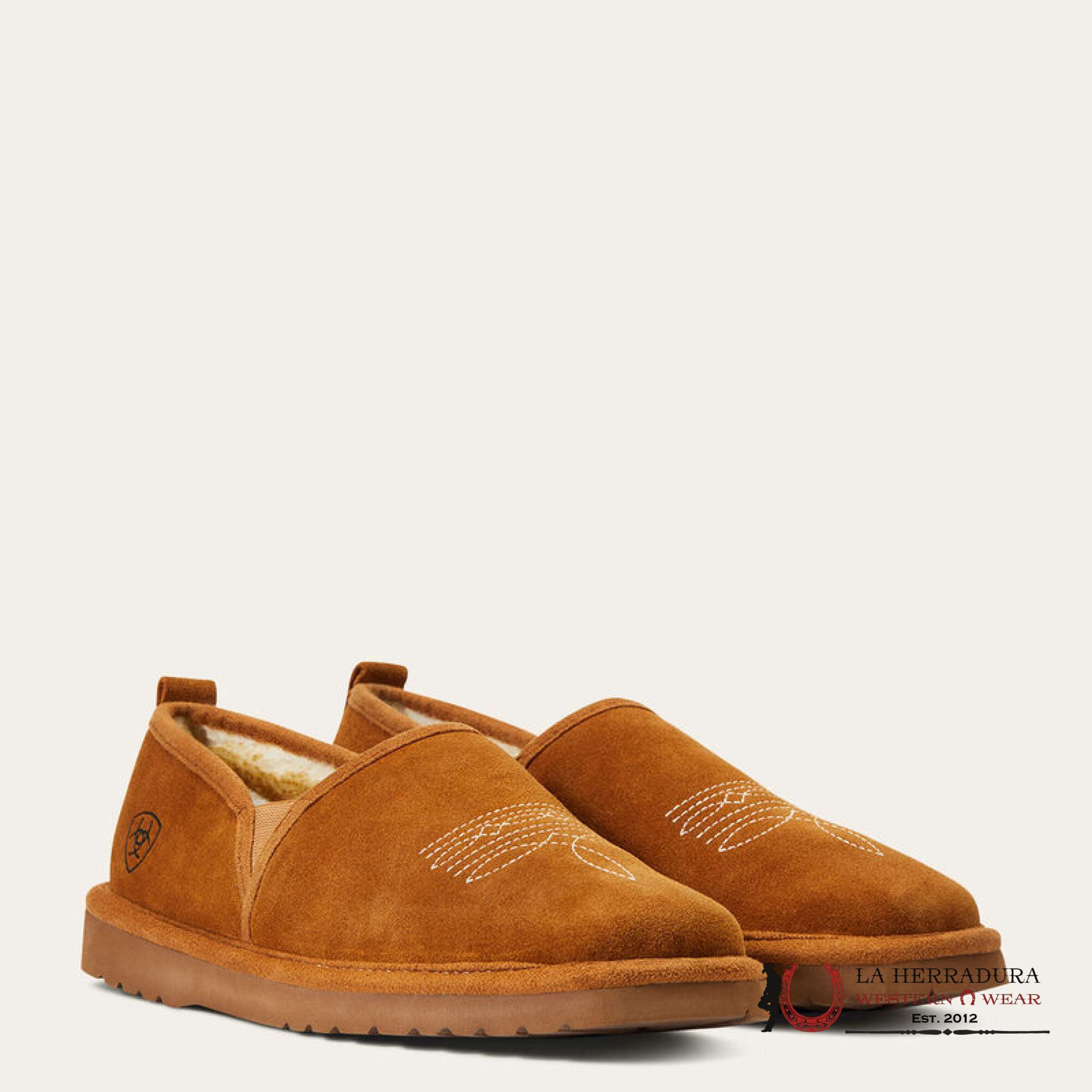 Ariat Mens Lasso Square Toe Chestnnut Slipper Zapatos Hombres
