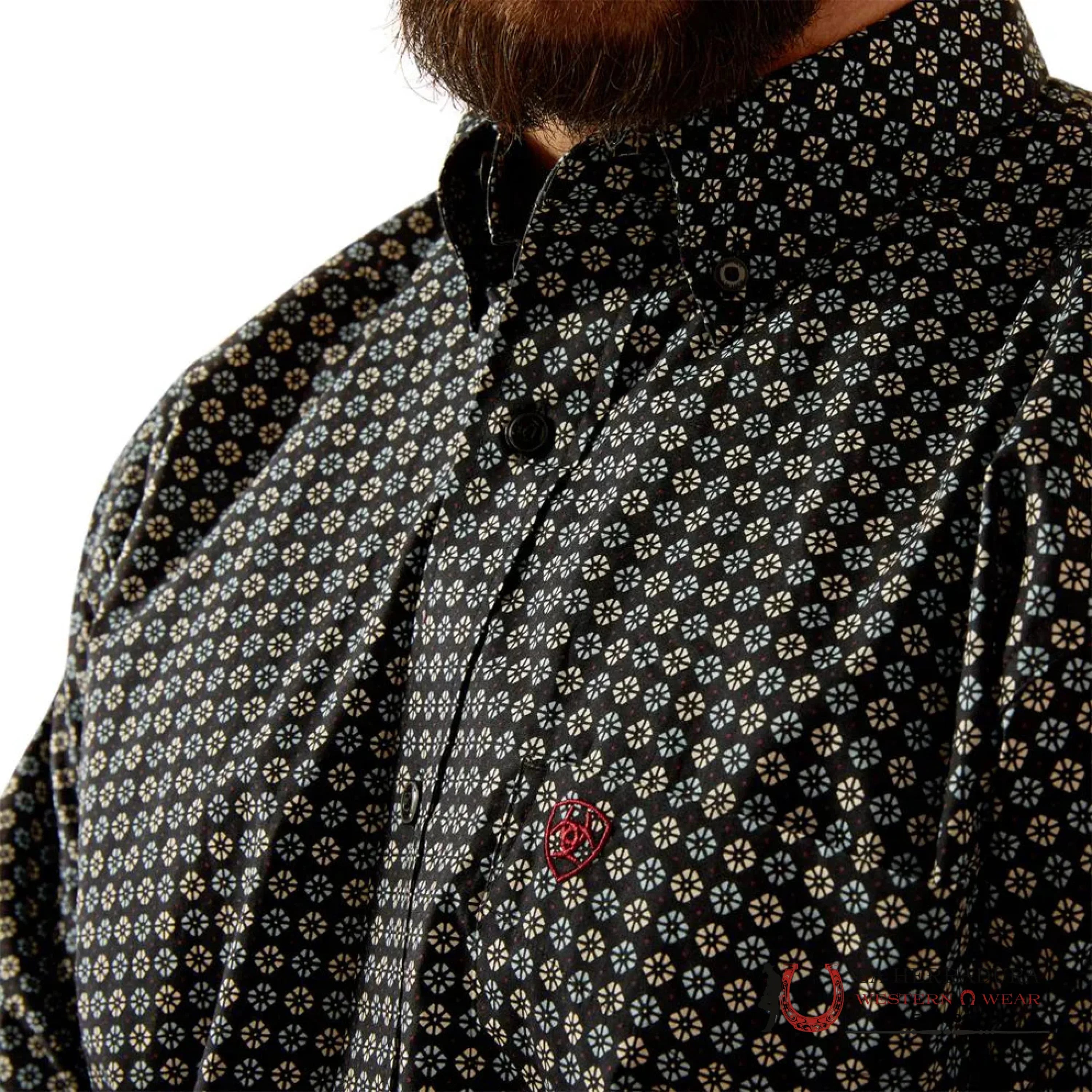 ARIAT MENS LONG SLEEVE SHIRT CLASSIC FIT GUSTAV TURQUOISE - 4641 ROPA HOMBRES