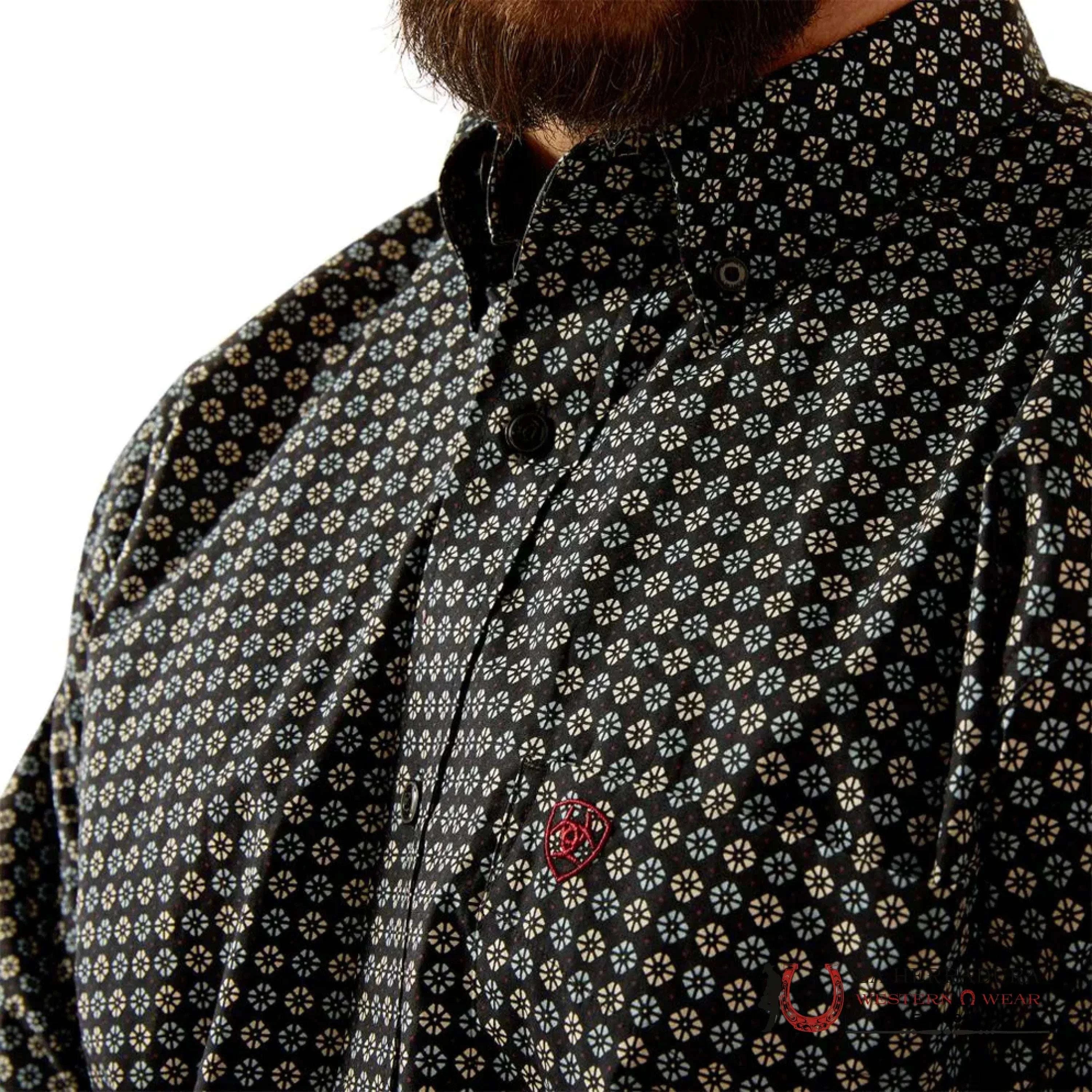 ARIAT MENS LONG SLEEVE SHIRT CLASSIC FIT GUSTAV TURQUOISE - 4641 ROPA HOMBRES