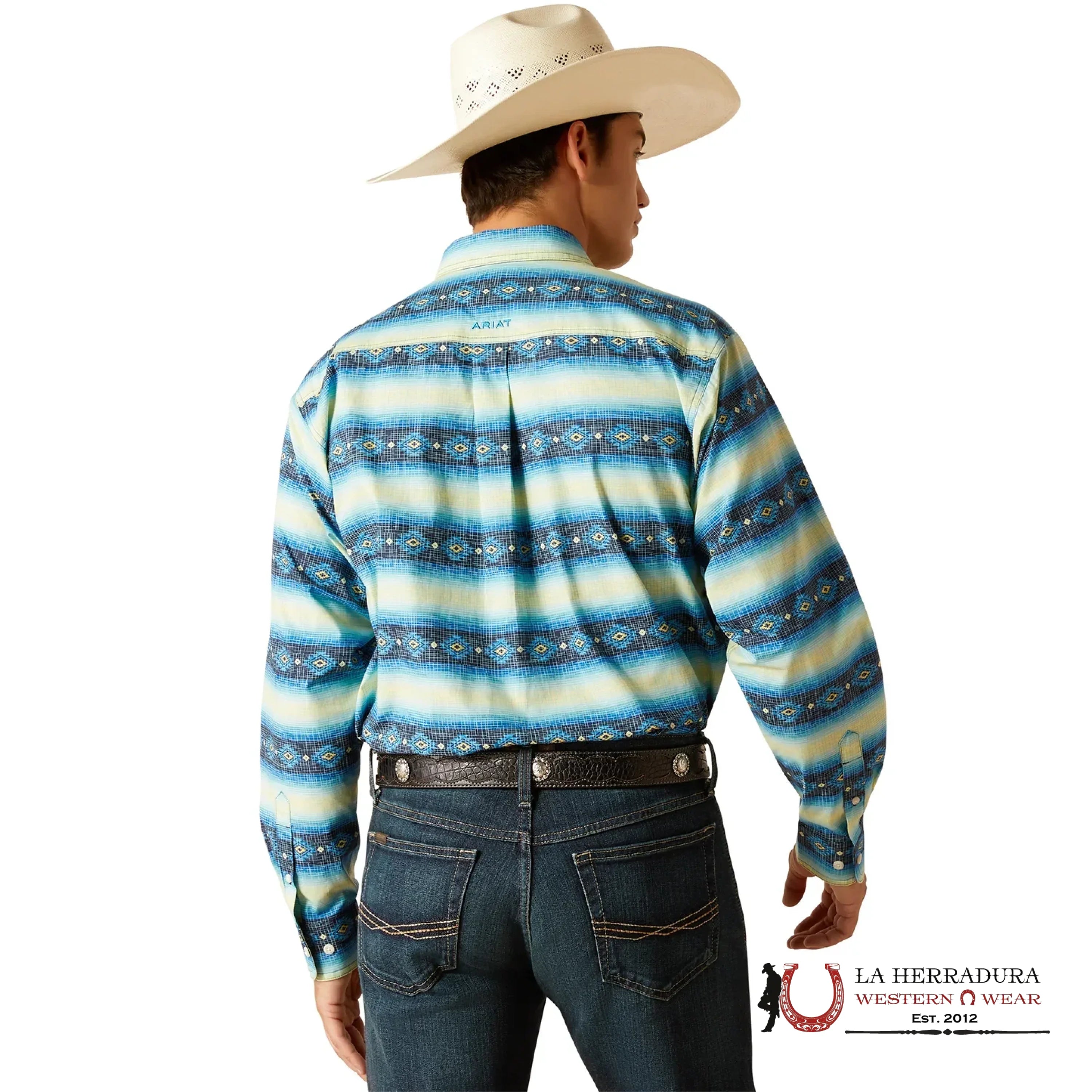 ARIAT MENS PENN LONG SLEEVE SHIRT BLUE 8383 ROPA HOMBRES