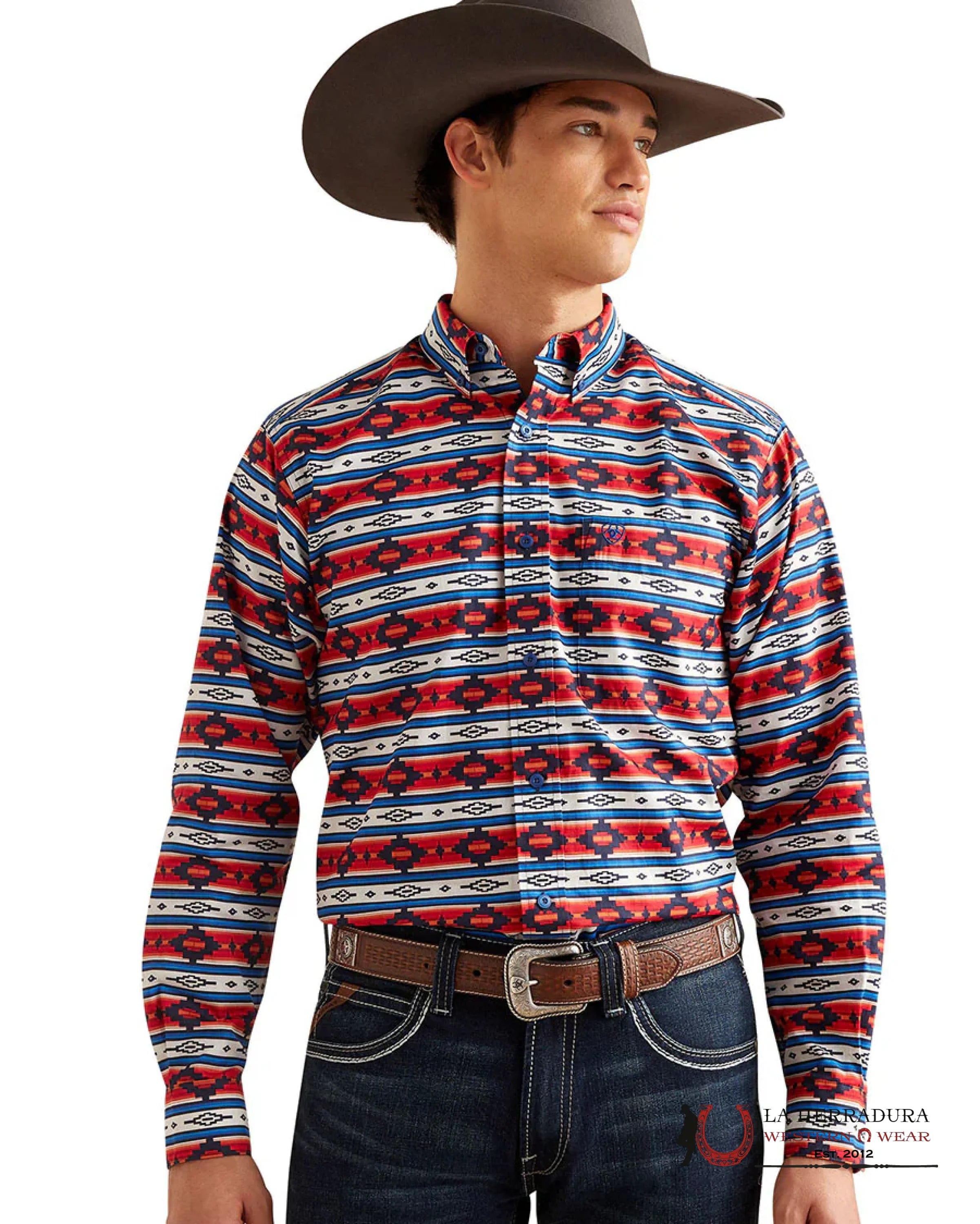 ARIAT MENS PICK FORD FITTED LONG SLEEVE SHIRT SANDSHELL 7207 ROPA HOMBRES