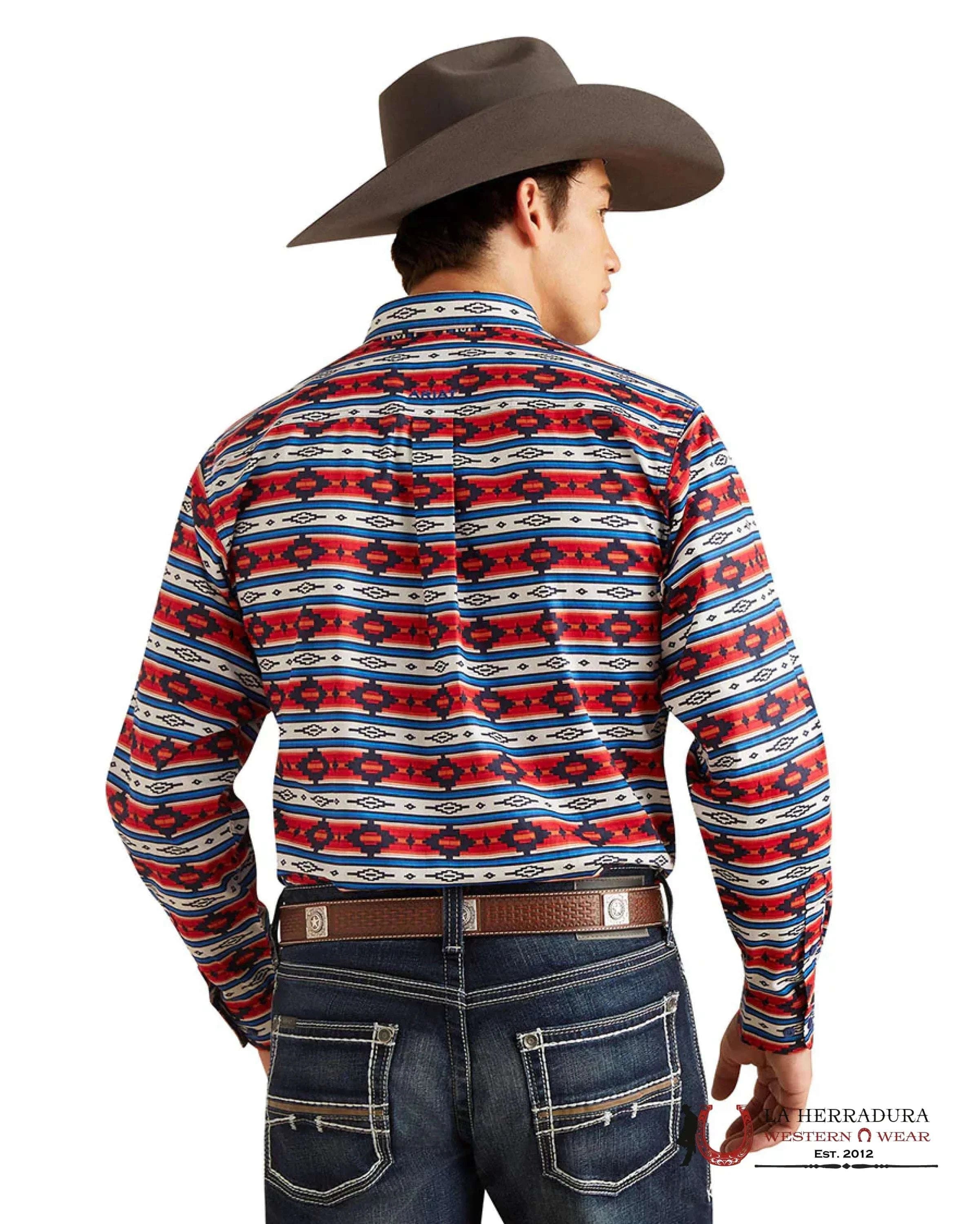 ARIAT MENS PICK FORD FITTED LONG SLEEVE SHIRT SANDSHELL 7207 ROPA HOMBRES