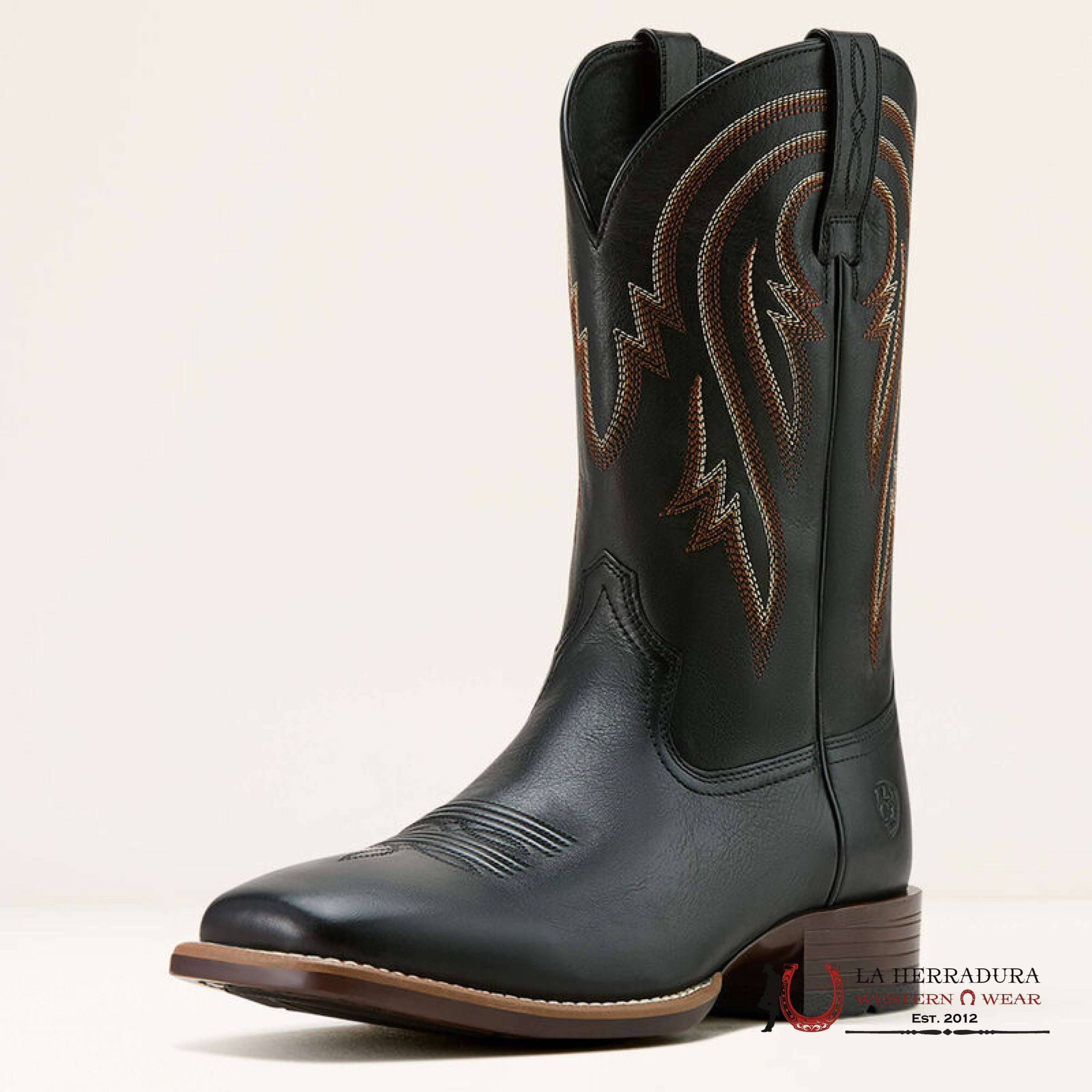 ARIAT MENS PLANO SUPPLE BLACK BOOTS 1195 BOTAS HOMBRES