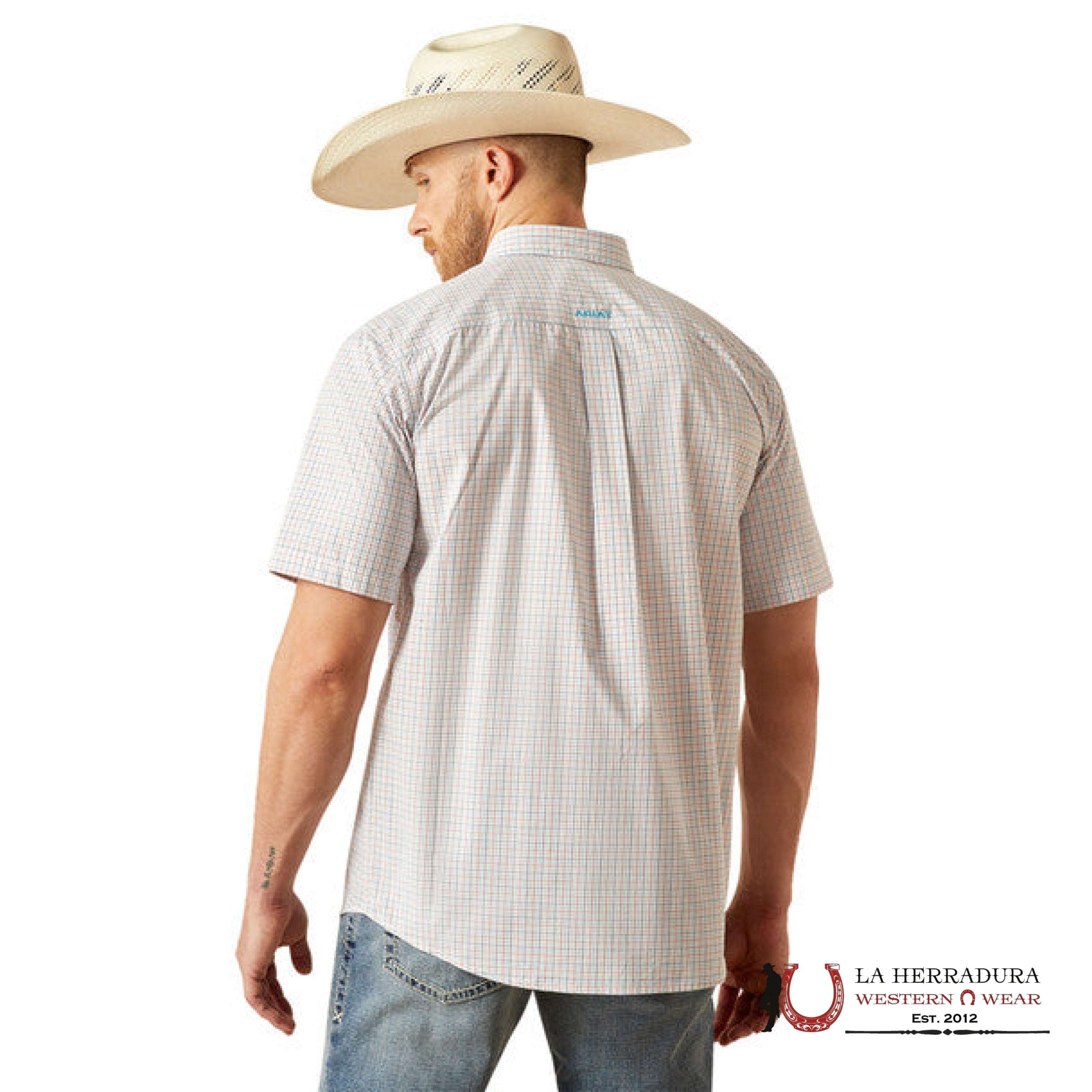 ARIAT MENS Pro Simon Short Sleeve White Shirt - 8944 ROPA HOMBRES