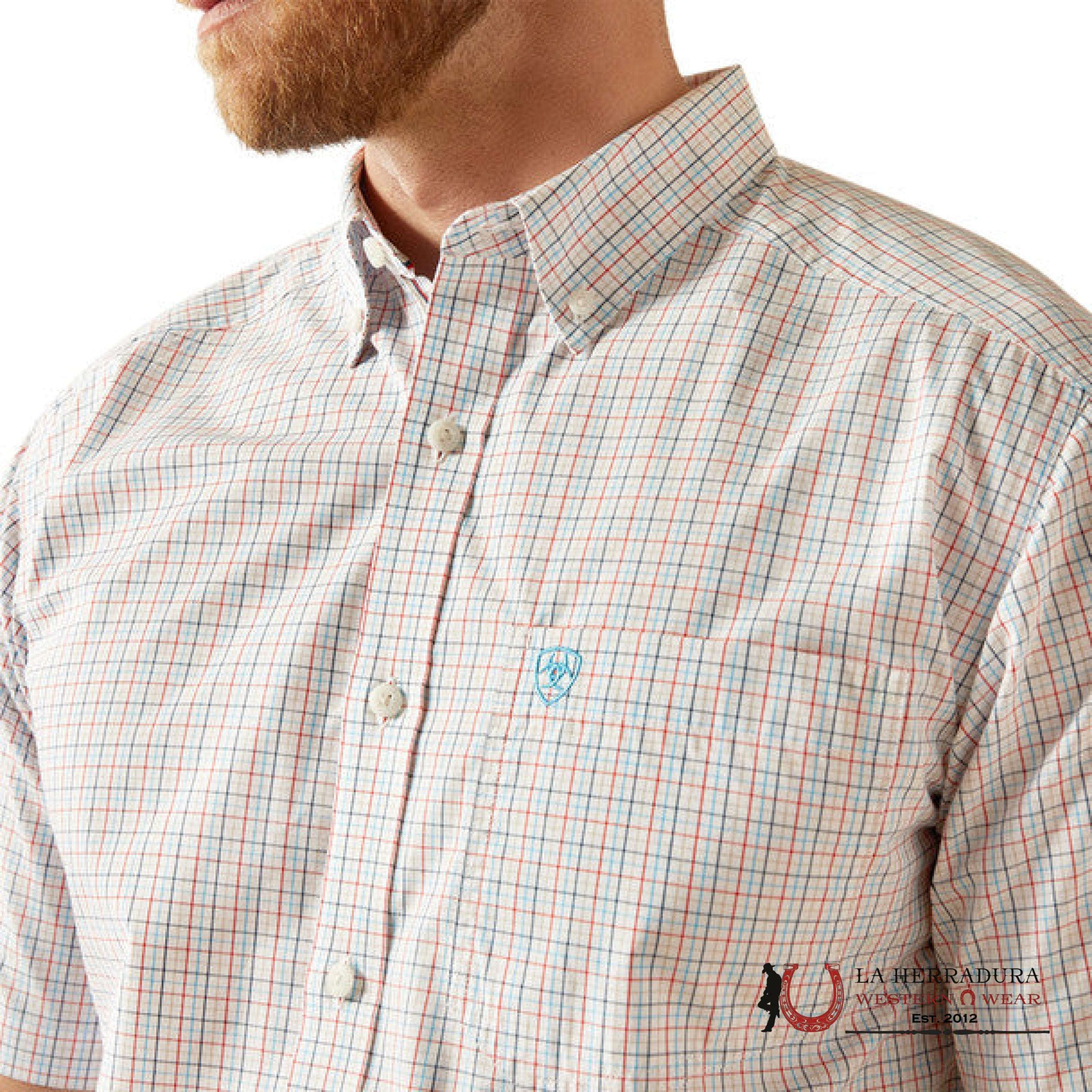 ARIAT MENS Pro Simon Short Sleeve White Shirt - 8944 ROPA HOMBRES