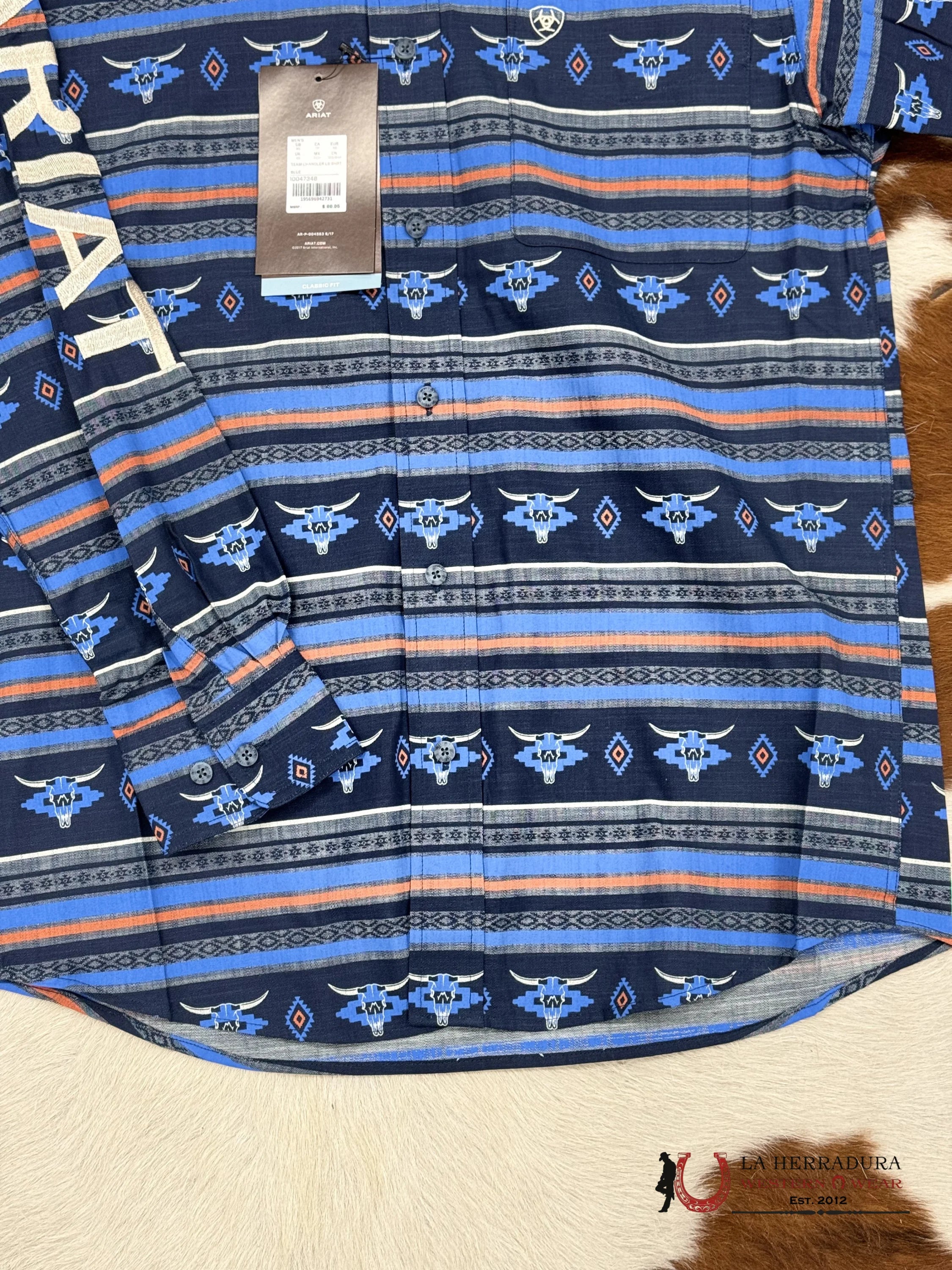 Ariat Shirt Classic Team Shandler Blue Ropa Hombres