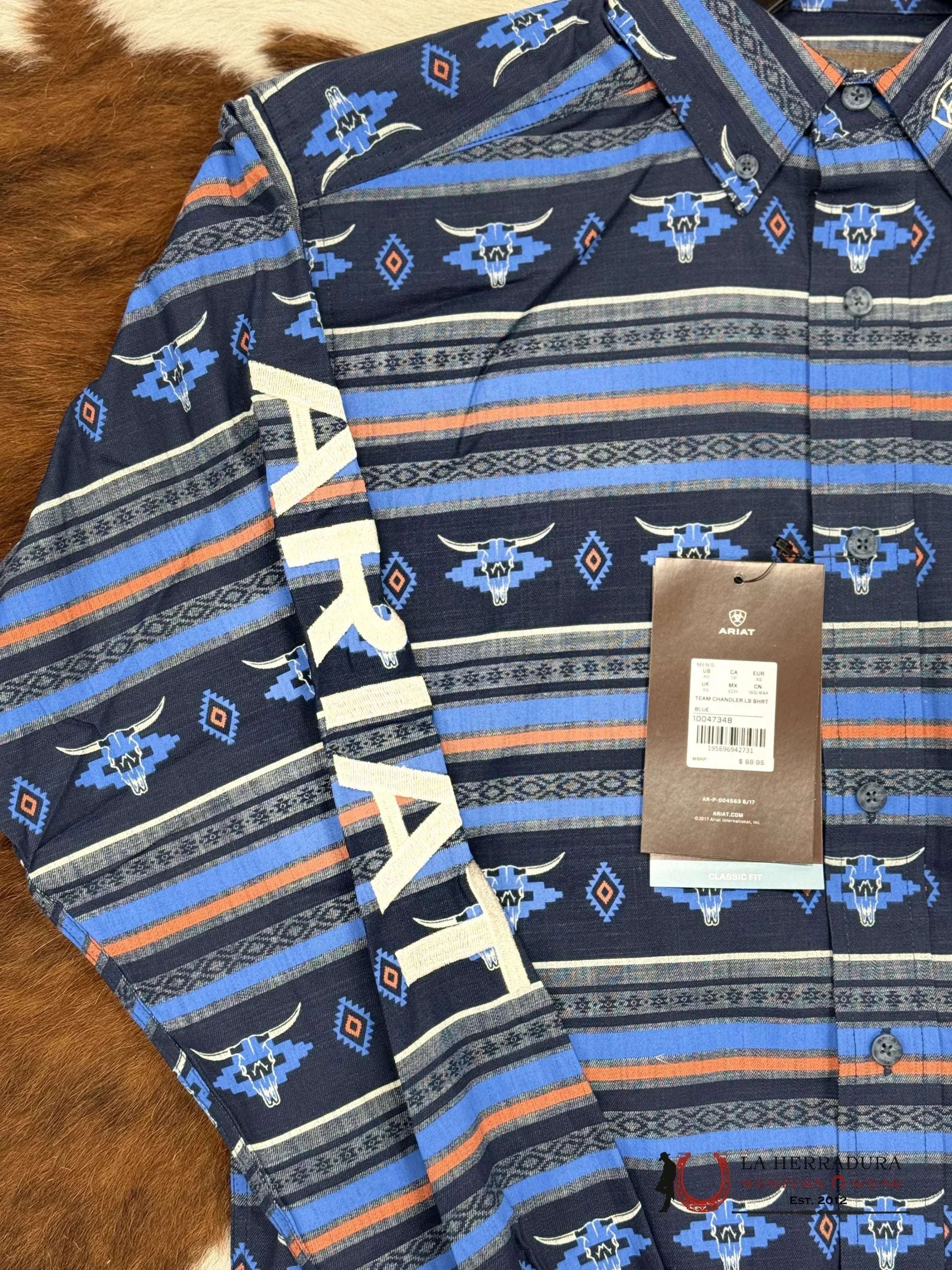 Ariat Shirt Classic Team Shandler Blue Ropa Hombres