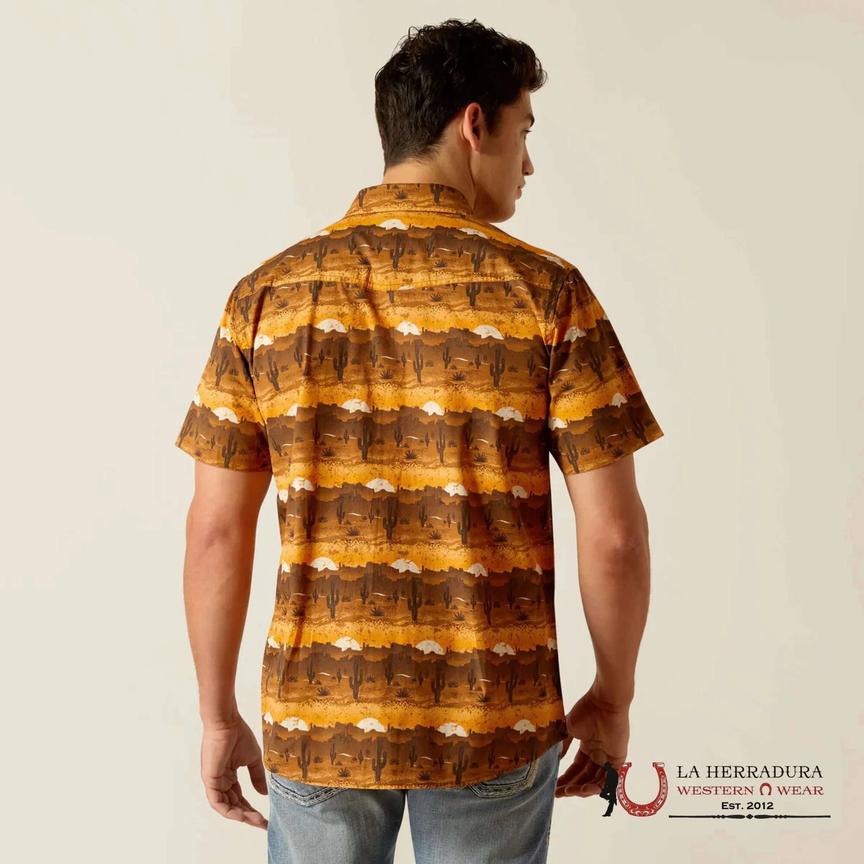 ARIAT MENS Short Sleeve MINK Design Shirt - 1303 ROPA HOMBRES