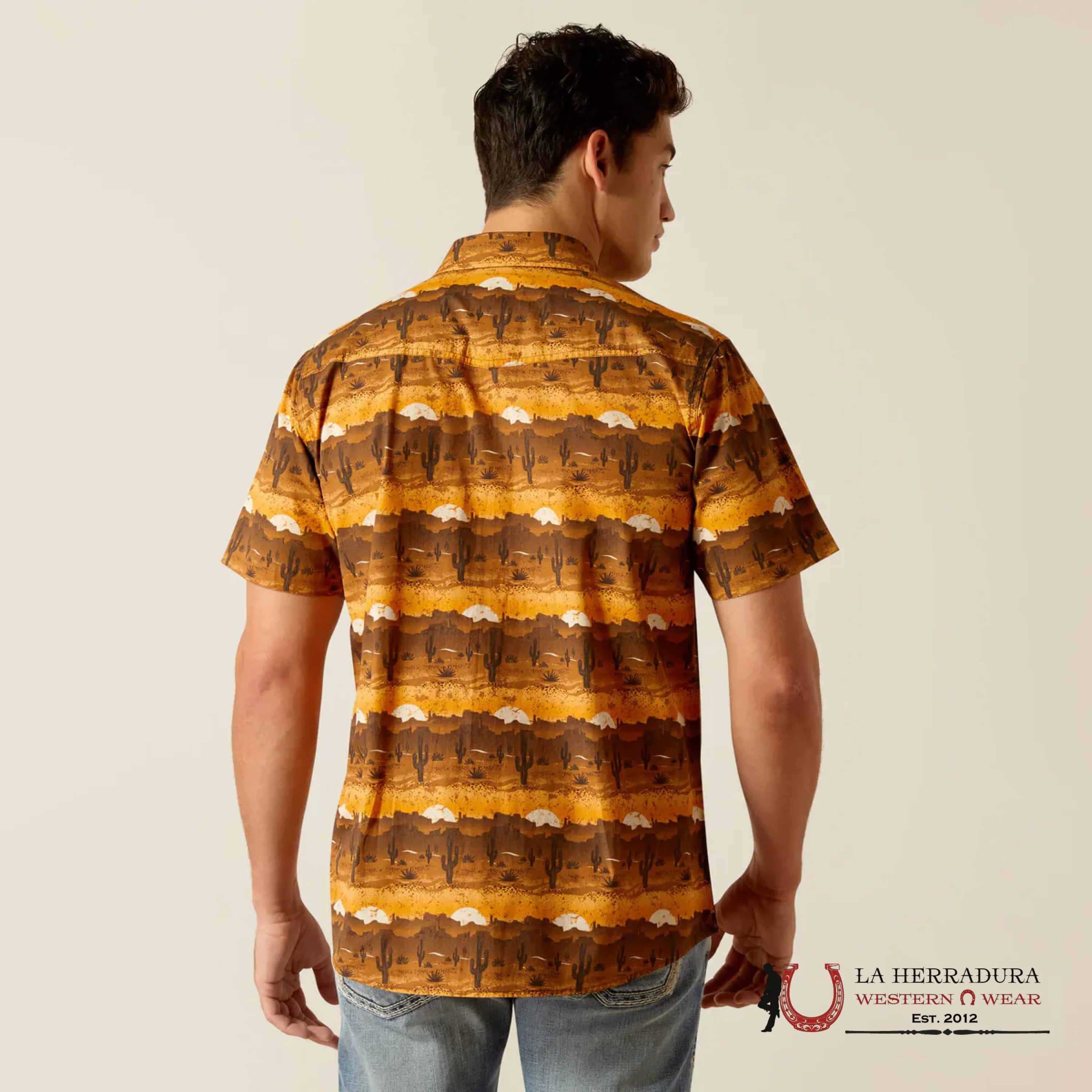 ARIAT MENS Short Sleeve MINK Design Shirt - 1303 ROPA HOMBRES