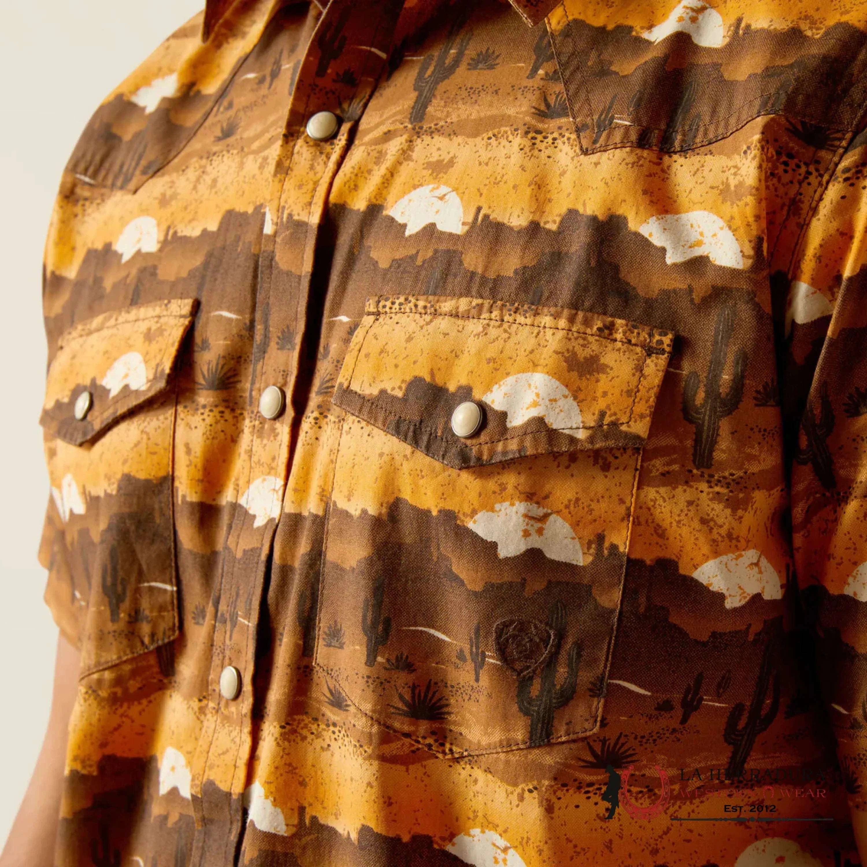 ARIAT MENS Short Sleeve MINK Design Shirt - 1303 ROPA HOMBRES