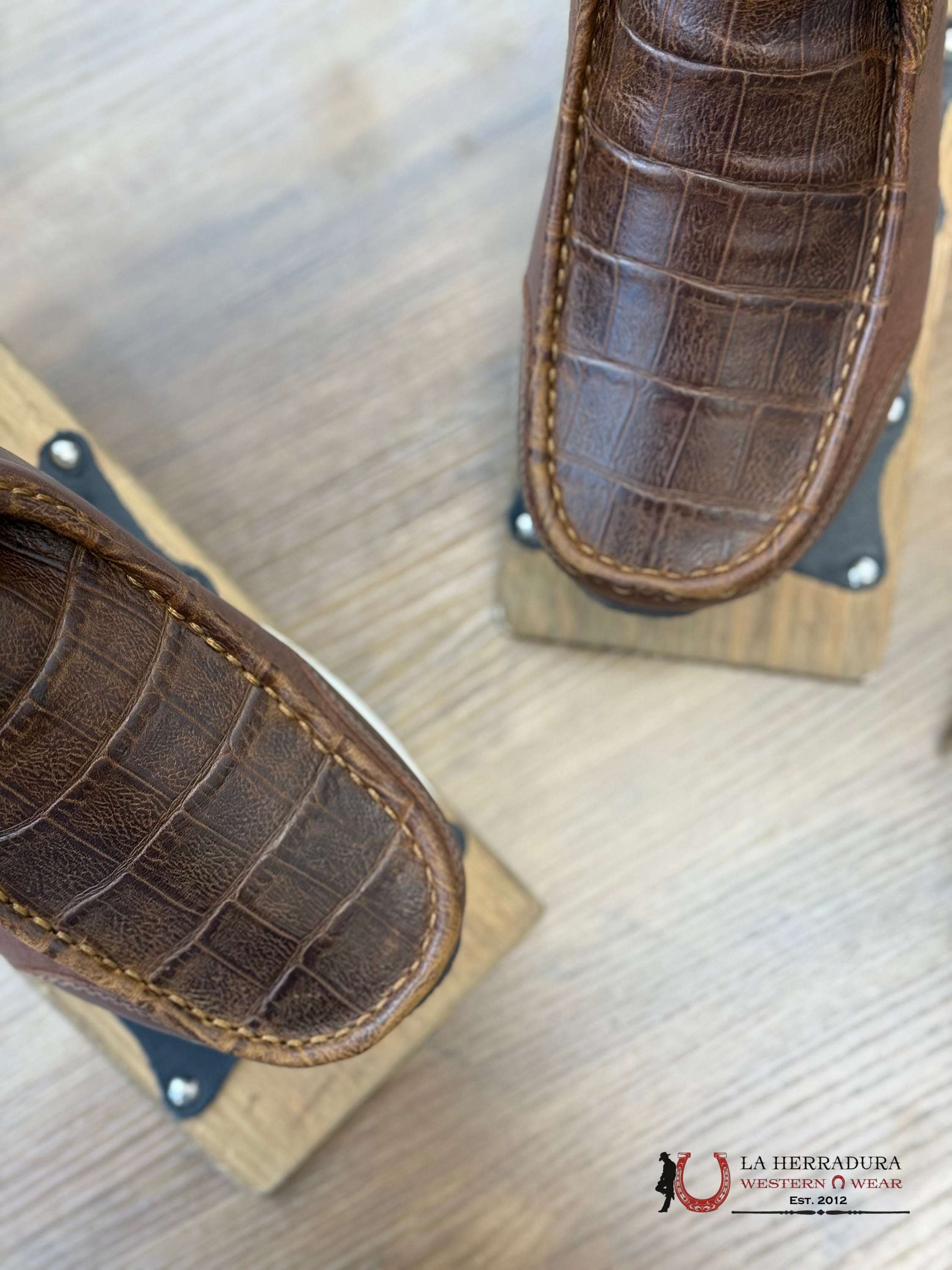 ARIAT MENS SPITFIRE BROWN CROCODILE PRINT/RUSTIC BROWN - 1197 ZAPATOS HOMBRES
