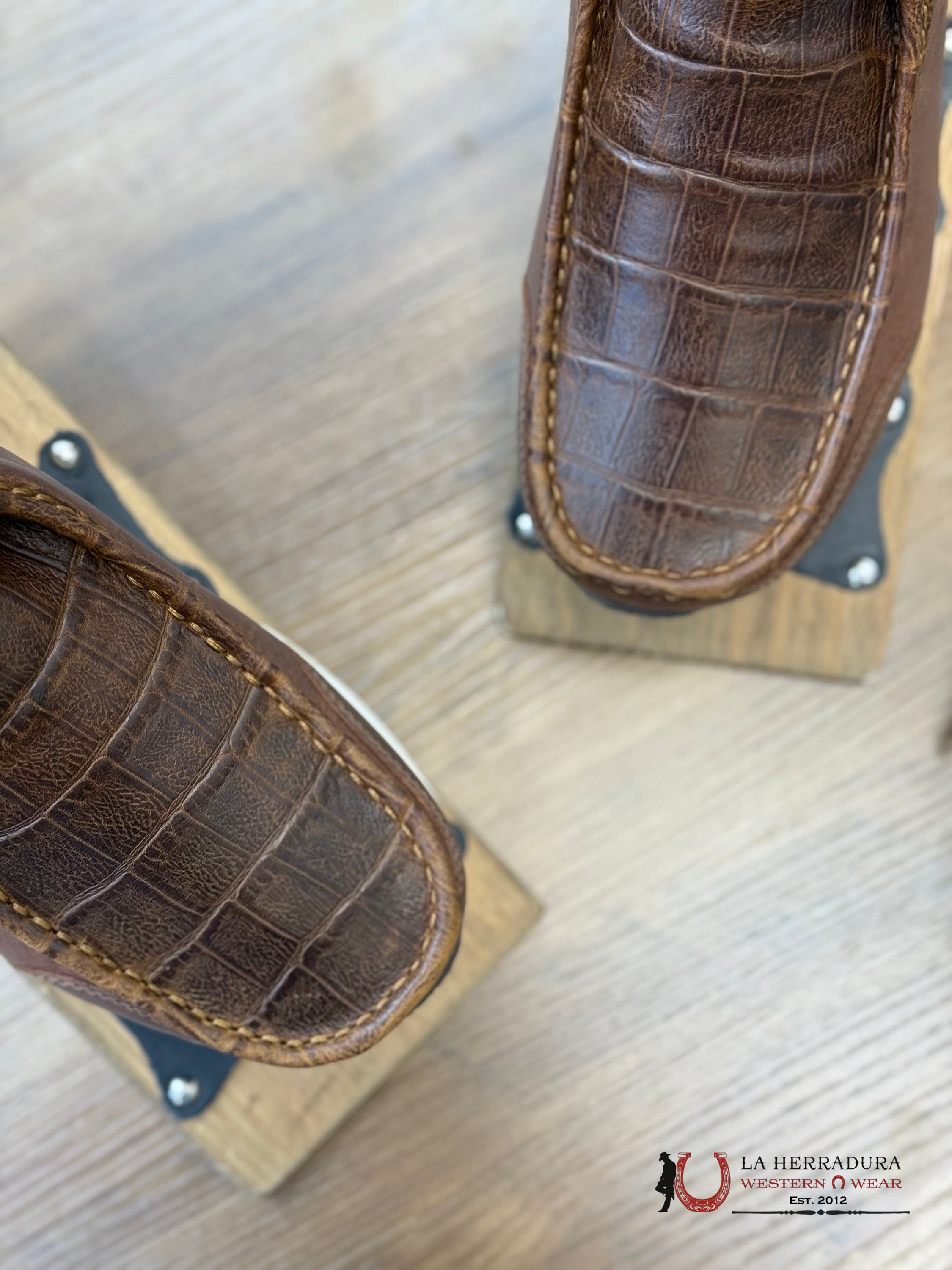 ARIAT MENS SPITFIRE BROWN CROCODILE PRINT/RUSTIC BROWN - 1197 ZAPATOS HOMBRES