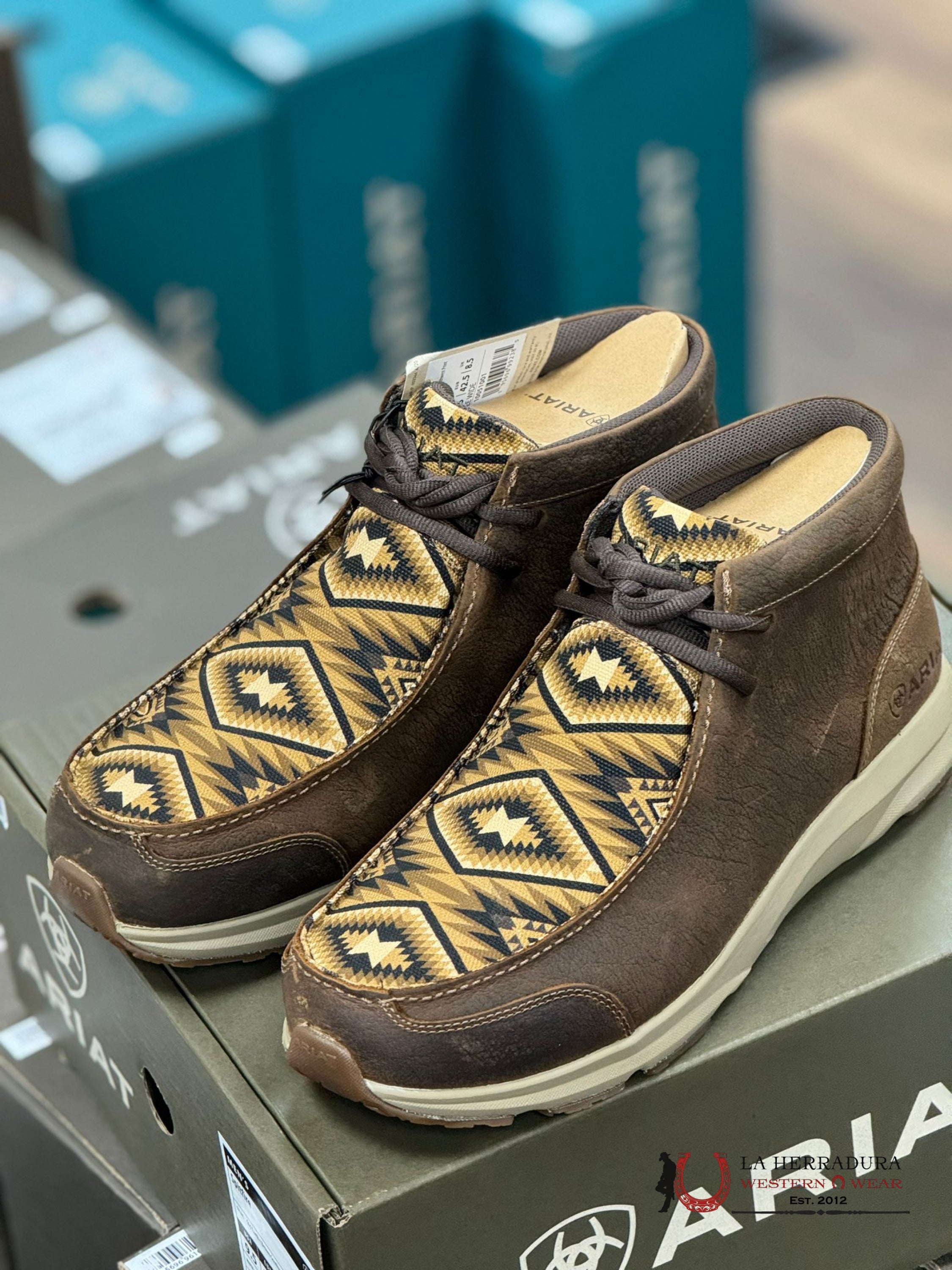 Ariat Mens Spitfire H2O Old Earth- Brown Southwest Print Zapatos Hombres