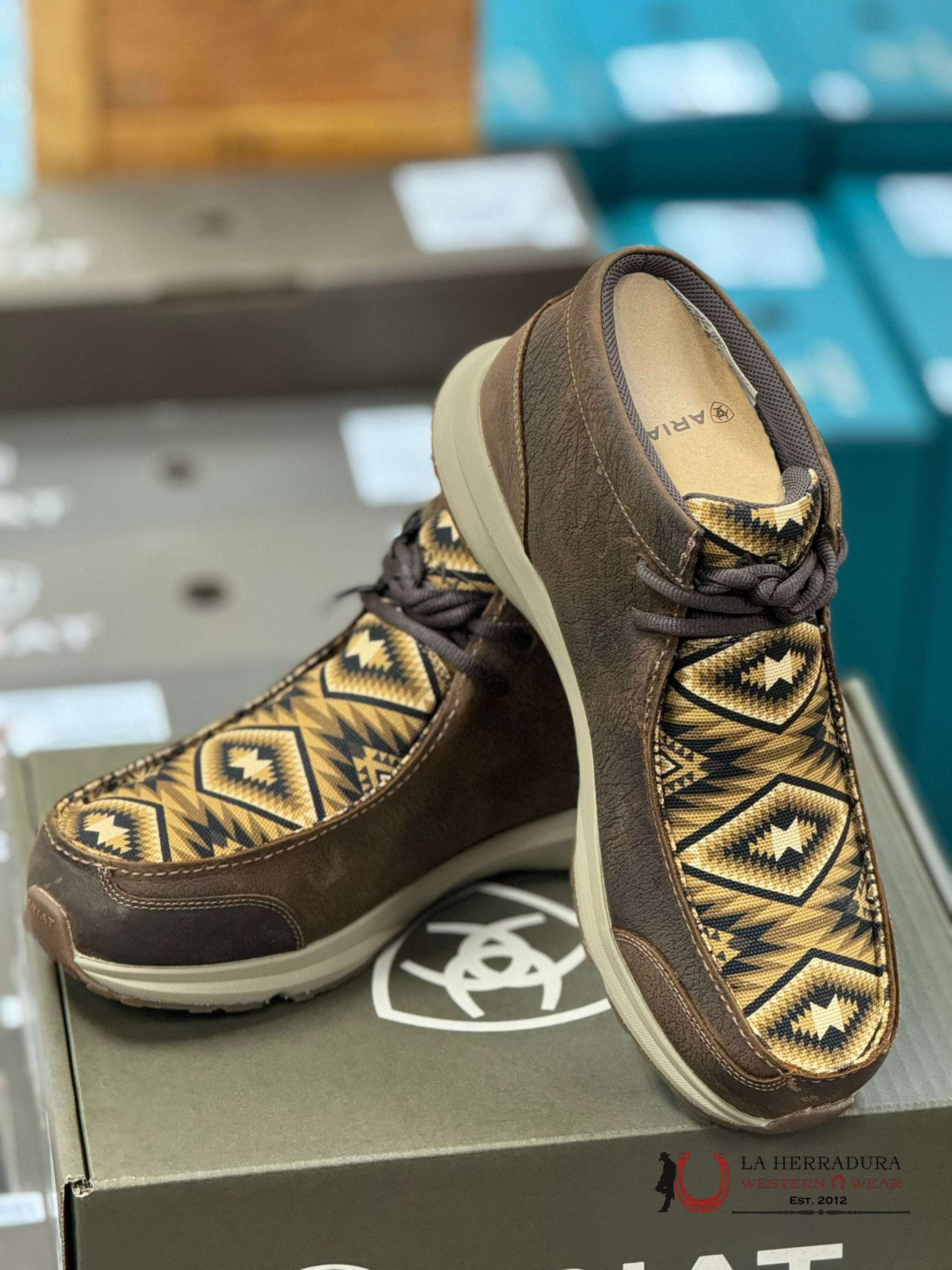 Ariat Mens Spitfire H2O Old Earth- Brown Southwest Print Zapatos Hombres
