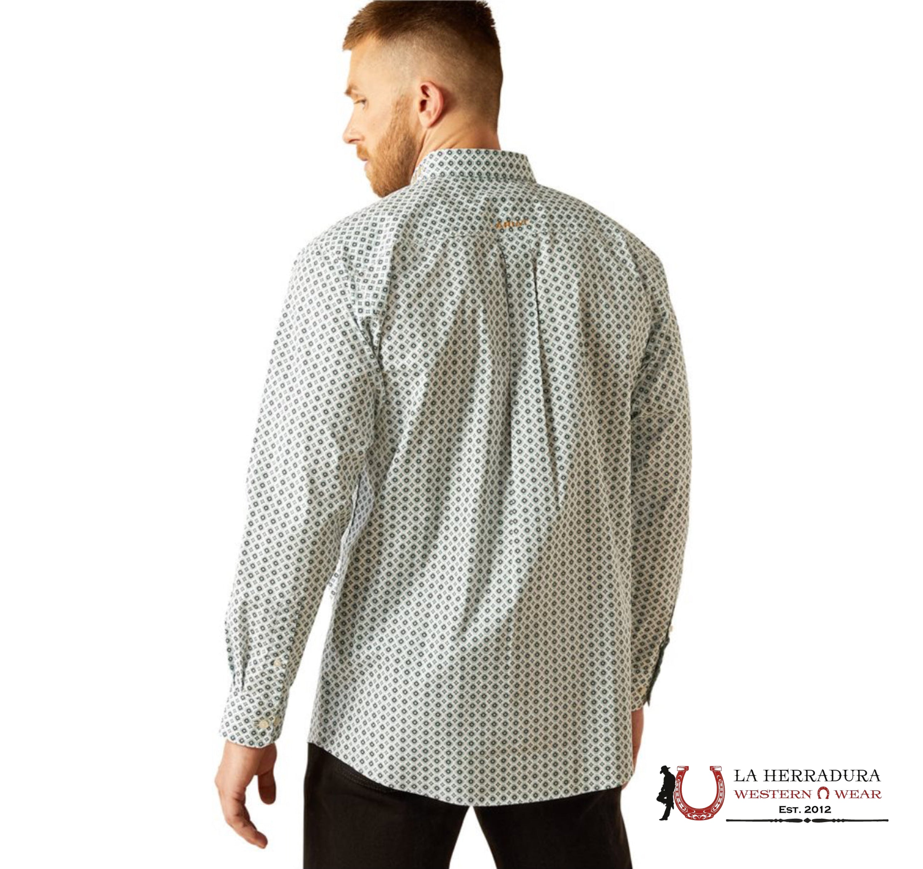 ARIAT MENS Team Franklin Blue/Brown Longsleeve Shirt - 8962 ROPA HOMBRES