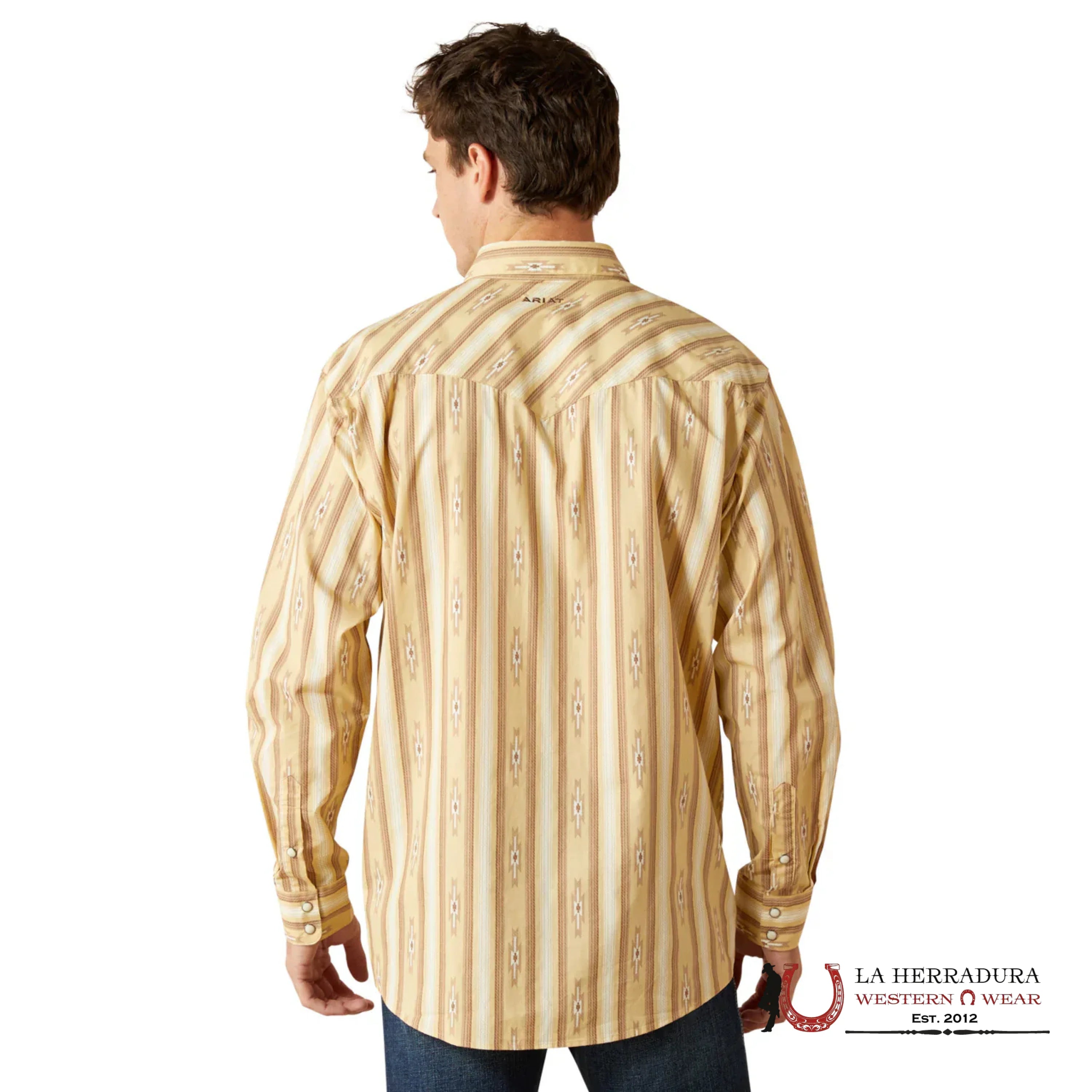 ARIAT MENS TEAM PORTLAND FITTED LS SHIRT BEIGE 10062188 ROPA HOMBRES