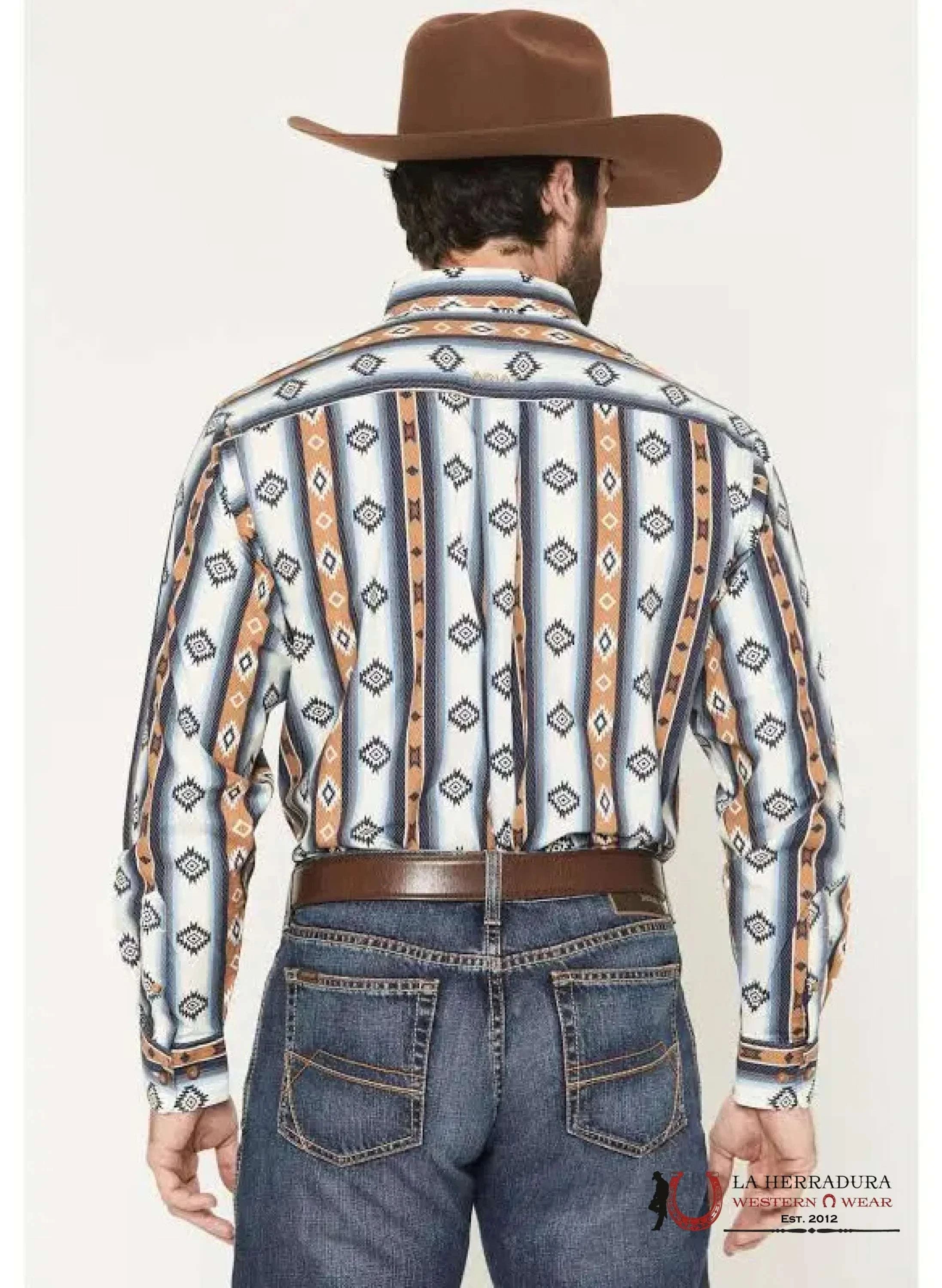 ARIAT MENS TEAM PORTLAND FITTED LS SHIRT BLUE 10062236 ROPA HOMBRES