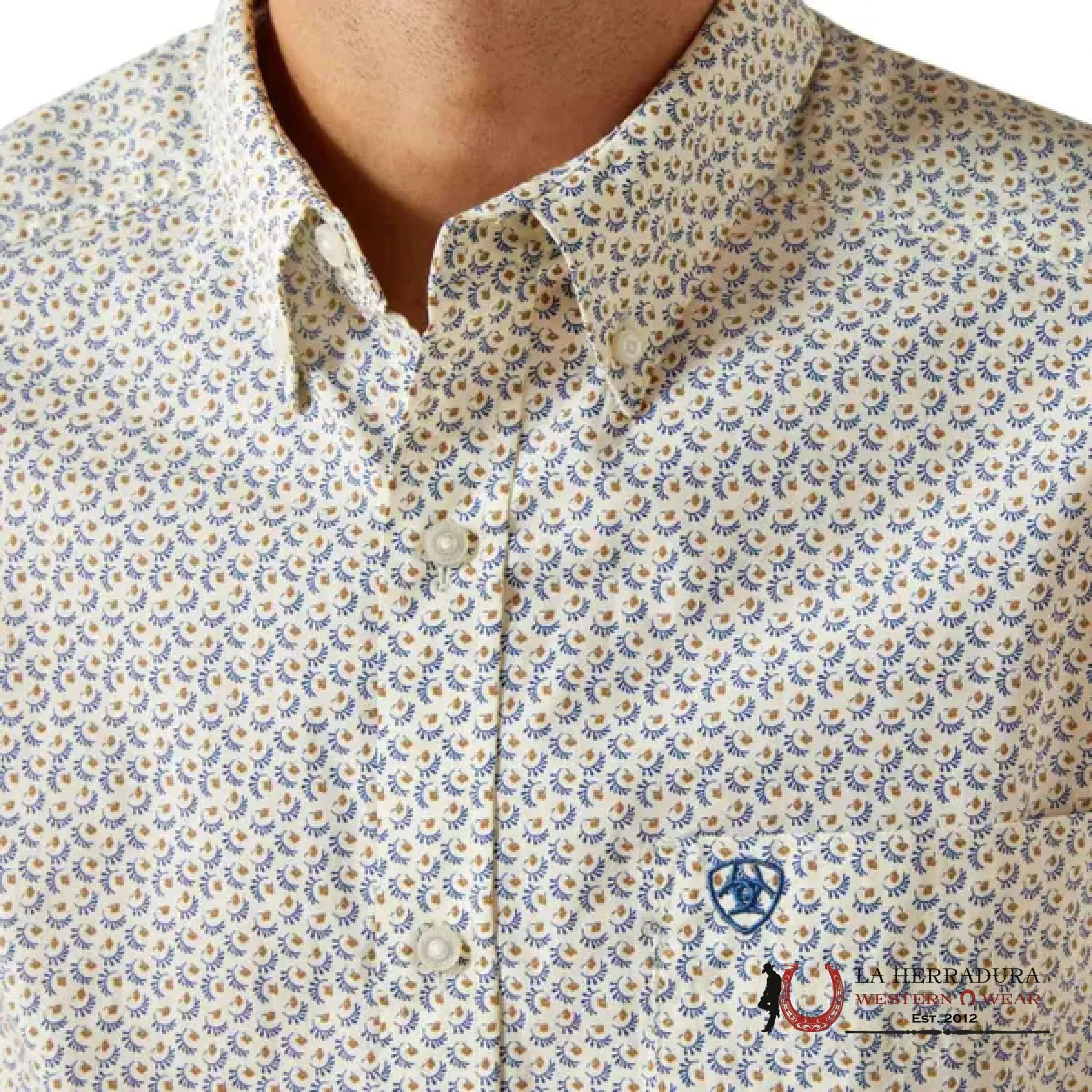 ARIAT MENS TEAM PORTLAND FITTED LS SHIRT CREAM 10062240 ROPA HOMBRES