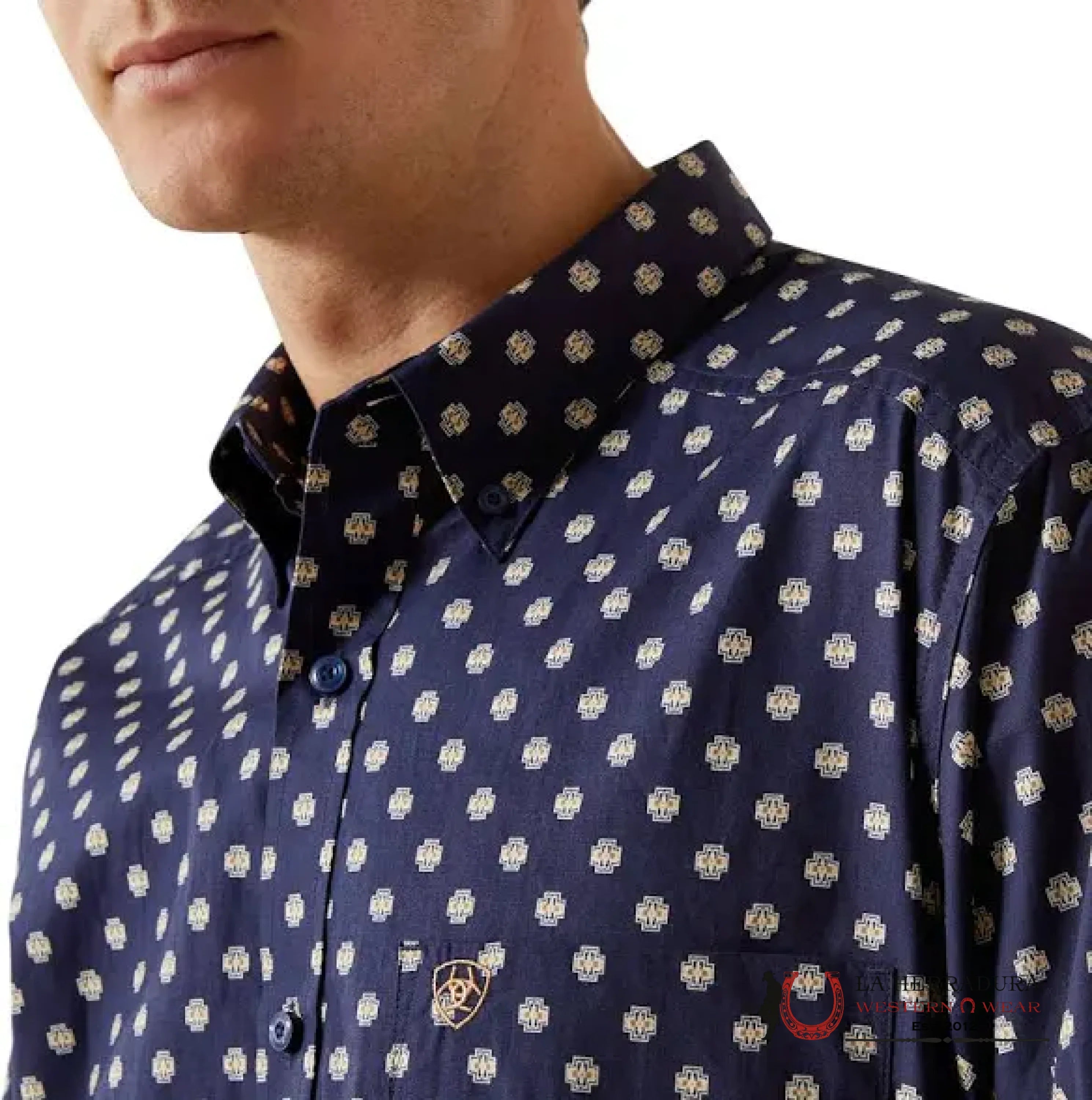 ARIAT MENS TEAM PORTLAND FITTED LS SHIRT DARK BLUE 10062246 ROPA HOMBRES