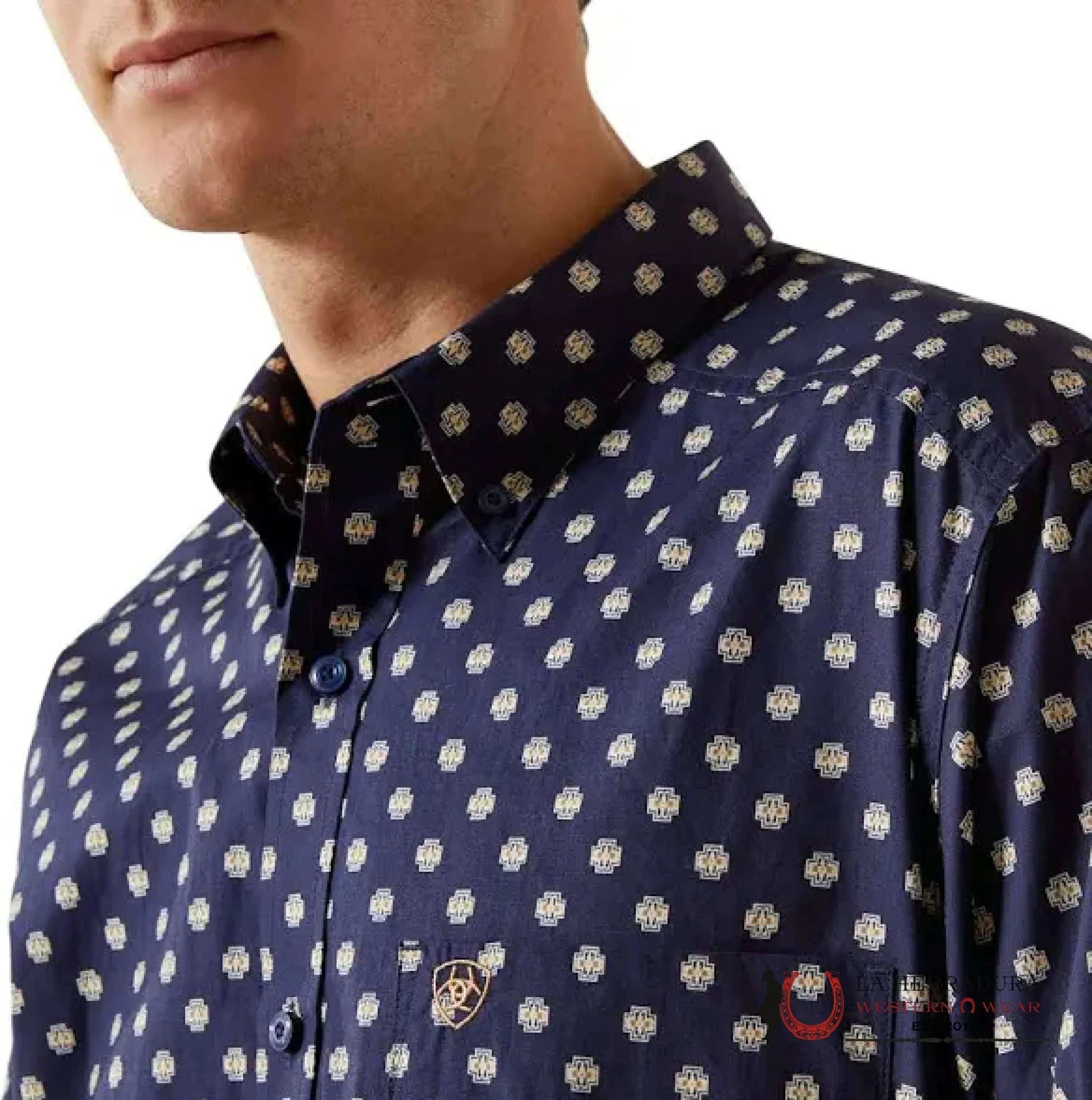 ARIAT MENS TEAM PORTLAND FITTED LS SHIRT DARK BLUE 10062246 ROPA HOMBRES