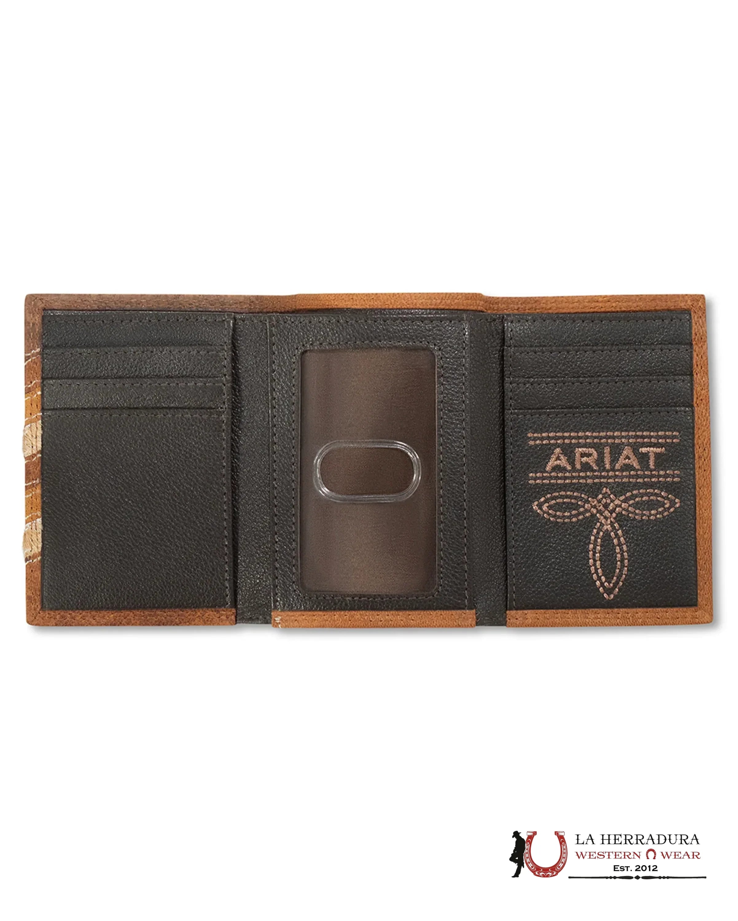 ARIAT MENS TRI FOLD BROWN WALLET-A3563797 ACCESORIOS