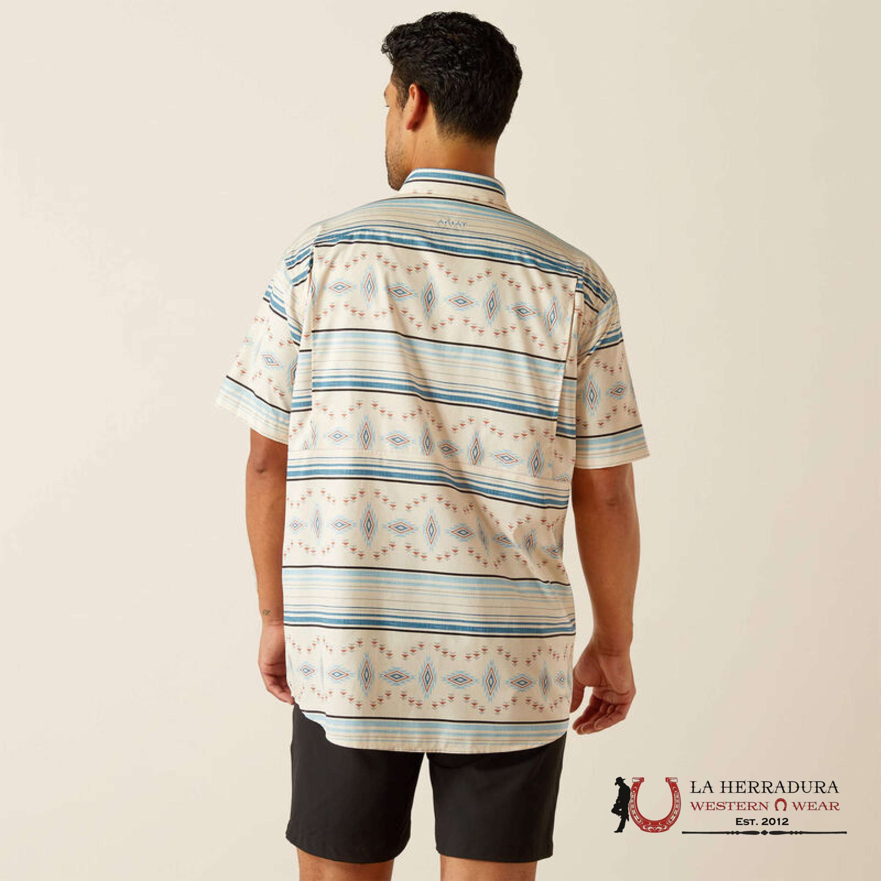 ARIAT MENS Venttek Moonbeam Biege With Aztec Print Shirt - 8810 ROPA HOMBRES