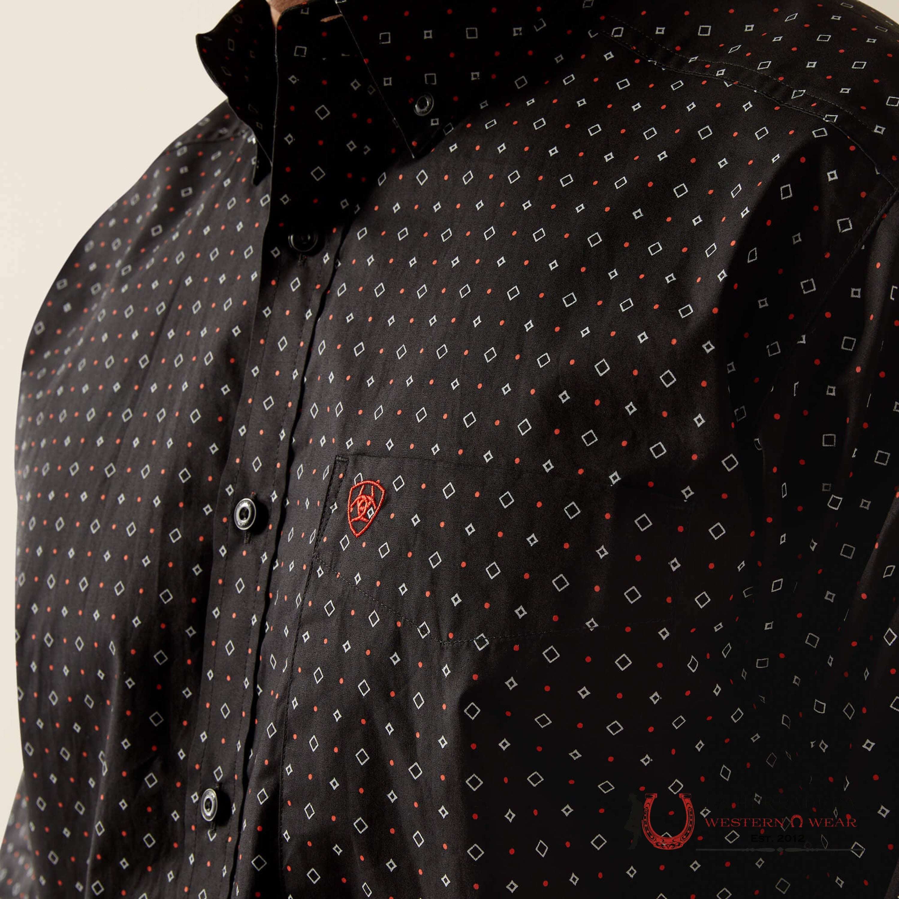 ARIAT MENS Westbrook Black Long Sleeve Shirt - 8764 ROPA HOMBRES