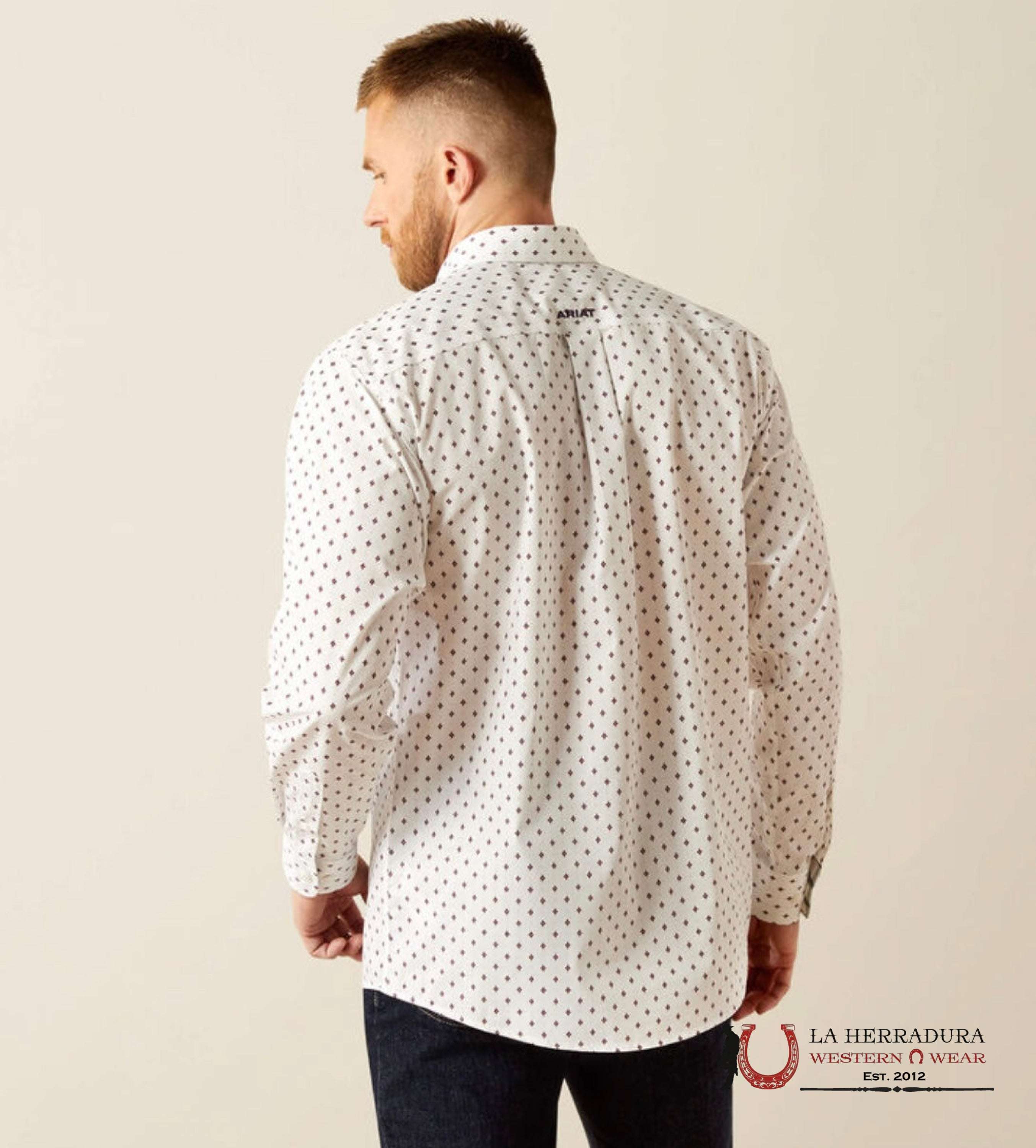 ARIAT MENS WF ROSS LS SHIRT WHITE 10058949 ROPA HOMBRES