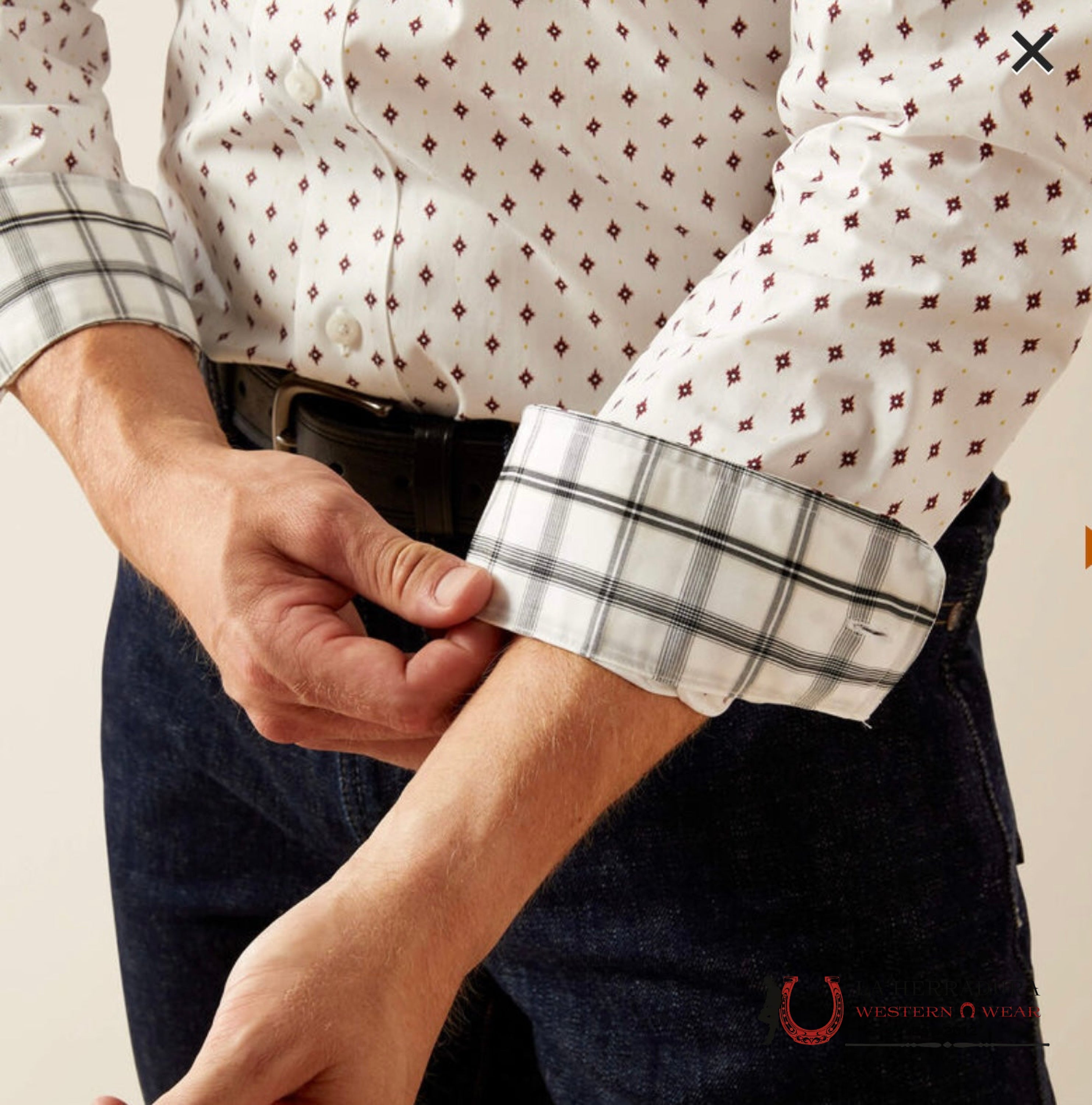 ARIAT MENS WF ROSS LS SHIRT WHITE 10058949 ROPA HOMBRES