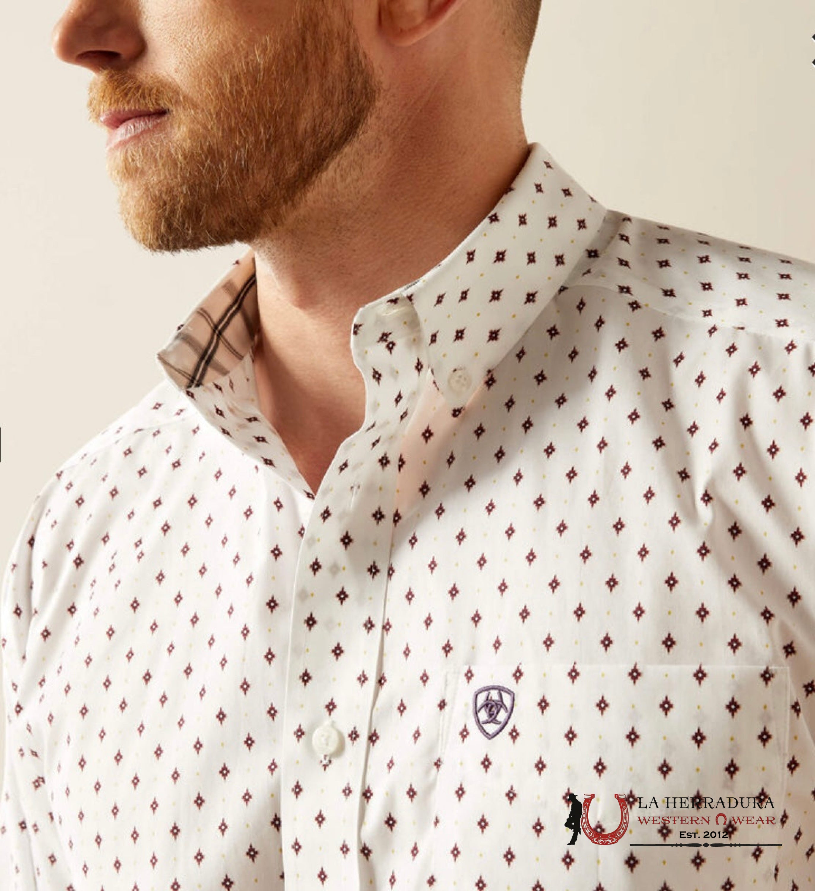 ARIAT MENS WF ROSS LS SHIRT WHITE 10058949 ROPA HOMBRES