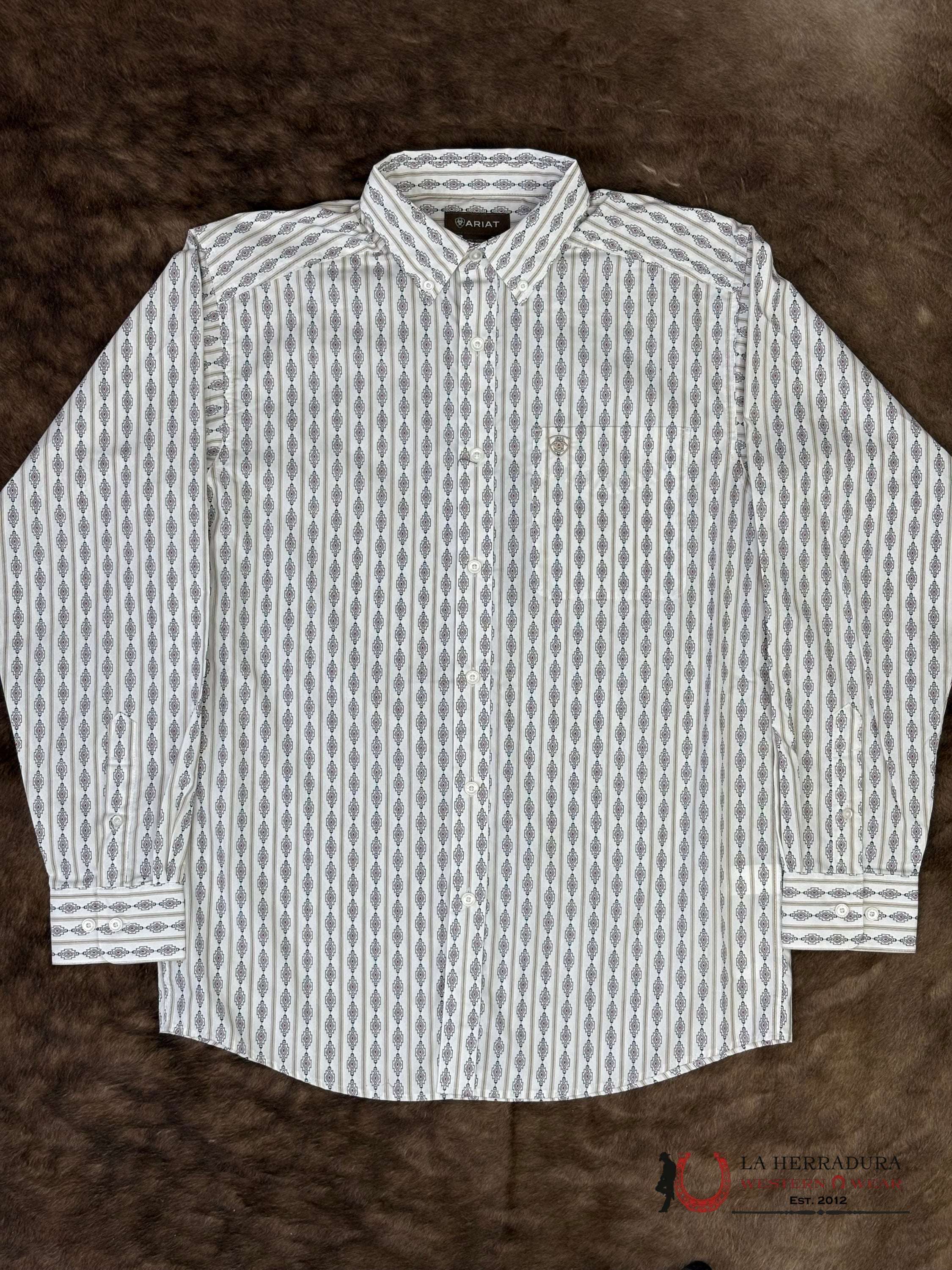 ARIAT MENS William White Long Sleeve With Aztec Print Shirt - 8763 ROPA HOMBRES