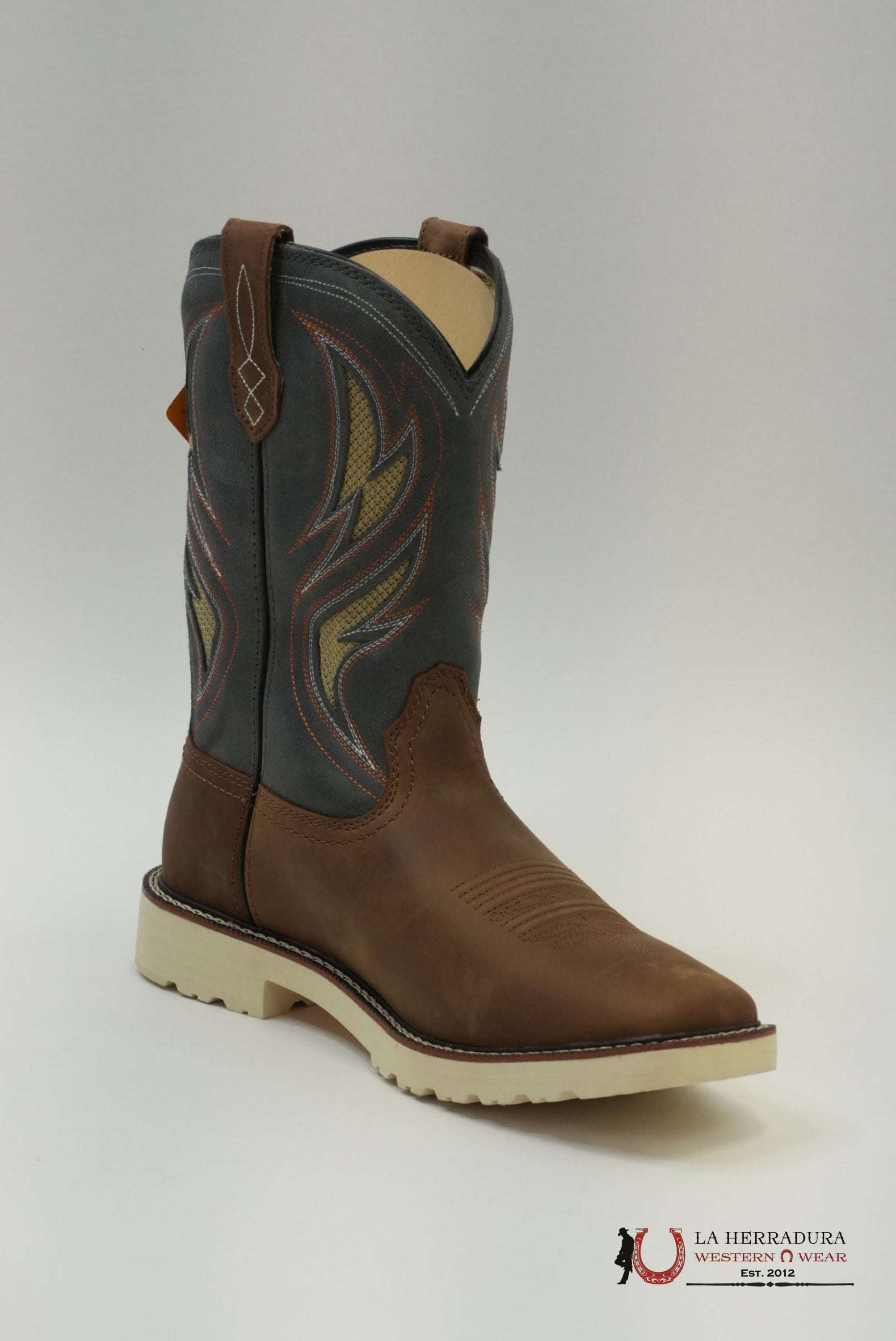 ARIAT MENS WORK BOOTS ALAMO BROWN STONE GREY SQUARE TOE