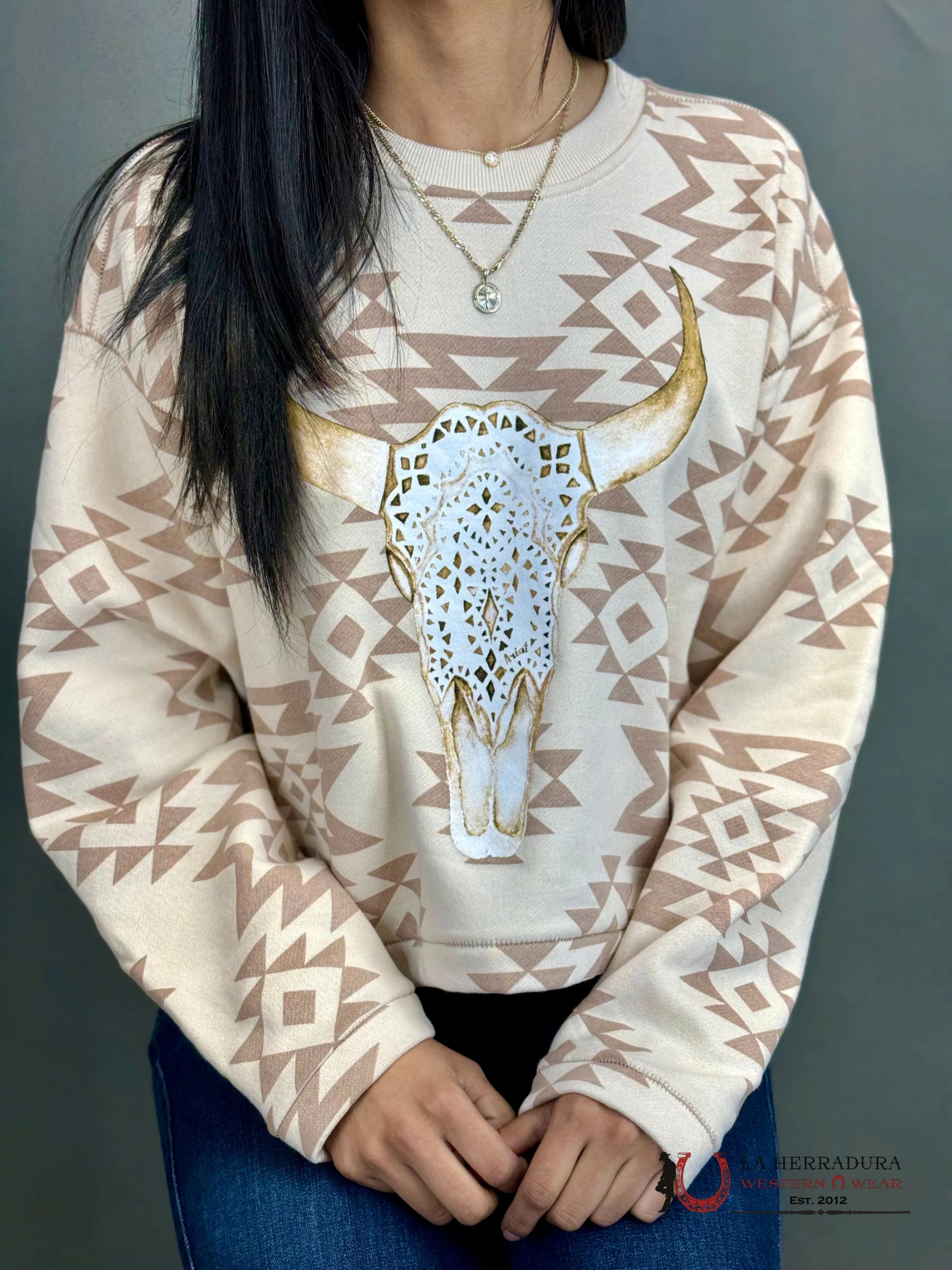 Ariat Okeefe Sweater Shirt Brazilian Sand-6272 Ropa Mujeres