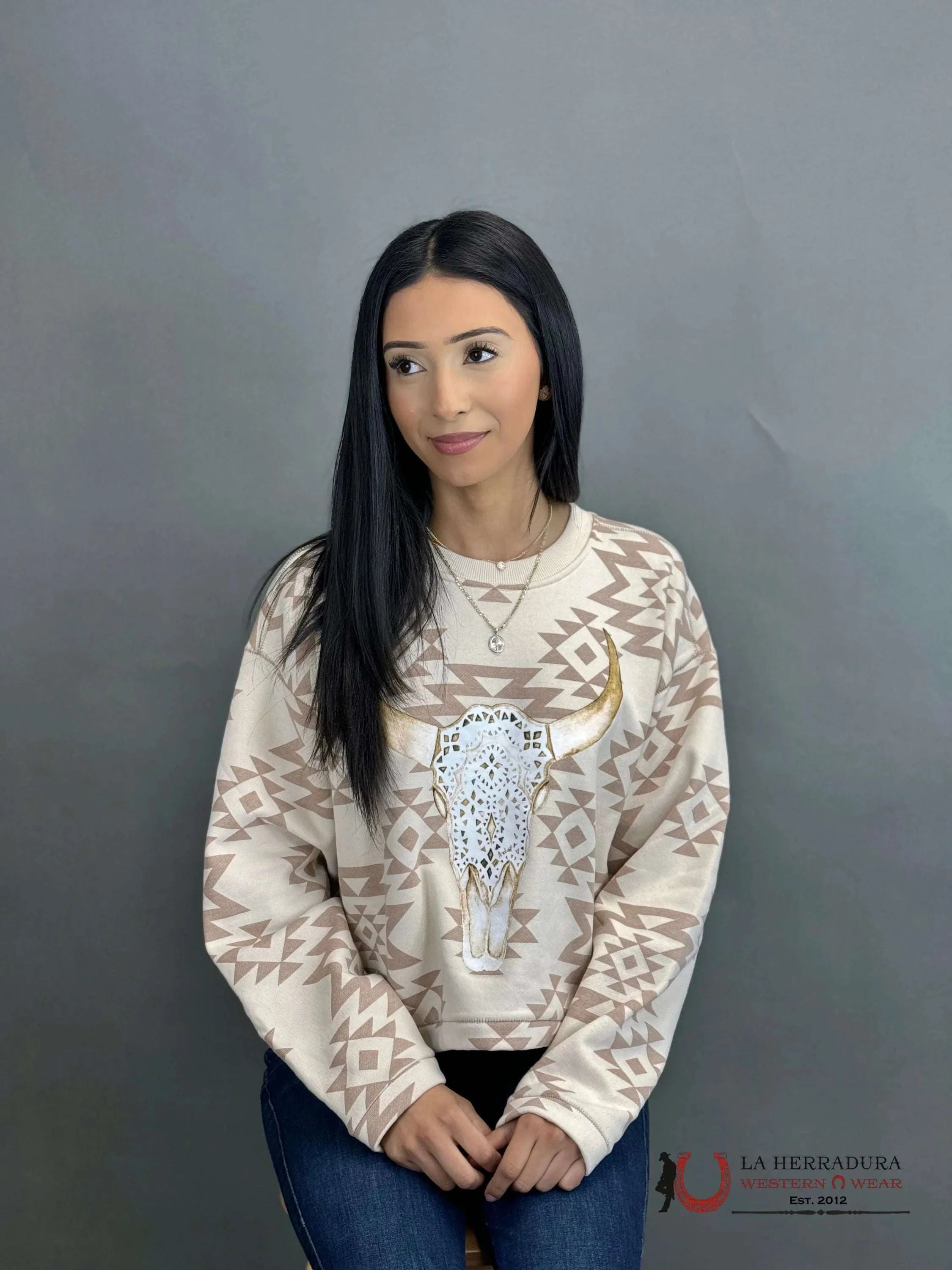 Ariat Okeefe Sweater Shirt Brazilian Sand-6272 Ropa Mujeres