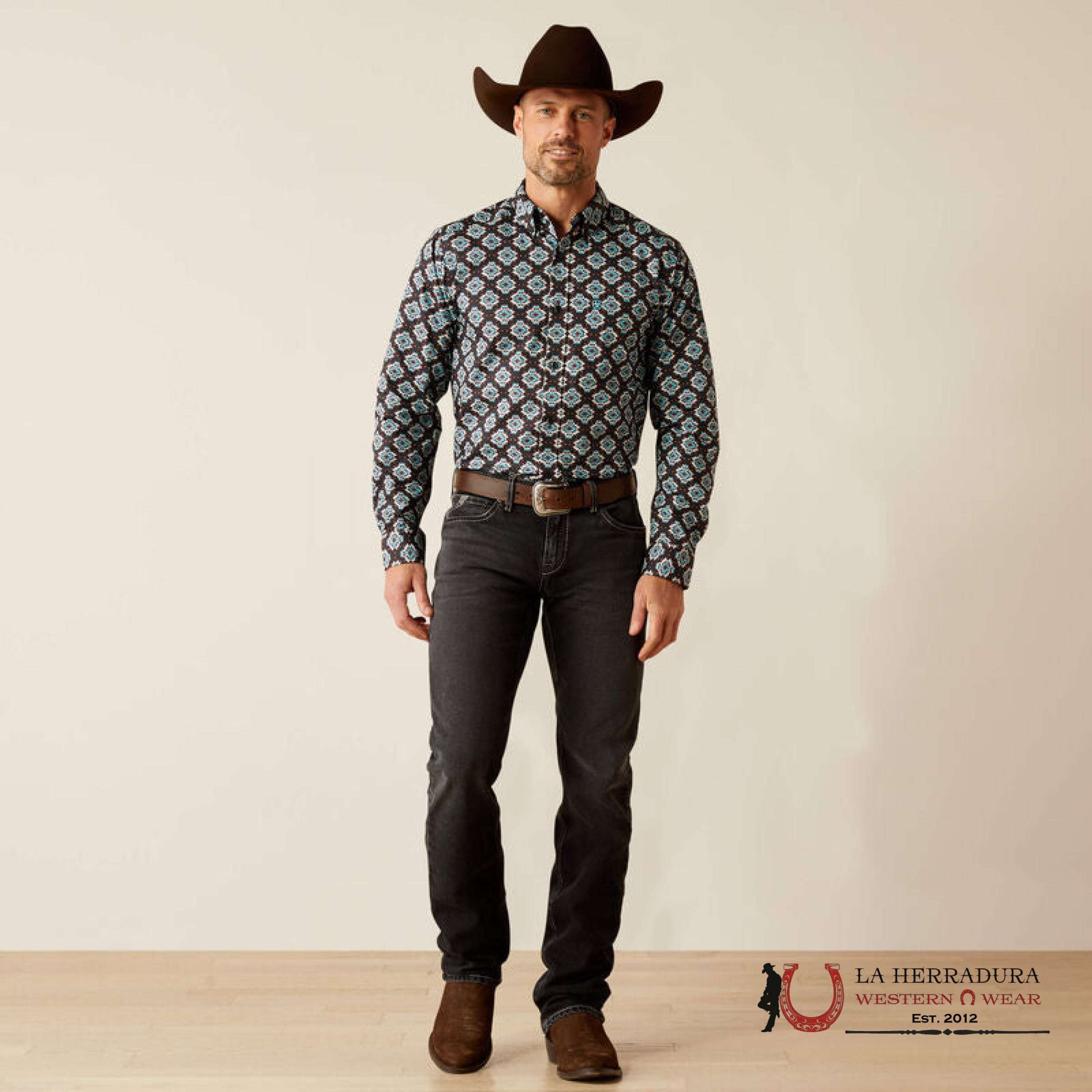 Ariat Paige Fitted Long Sleeve Shirt Black - 3919 Ropa Hombres