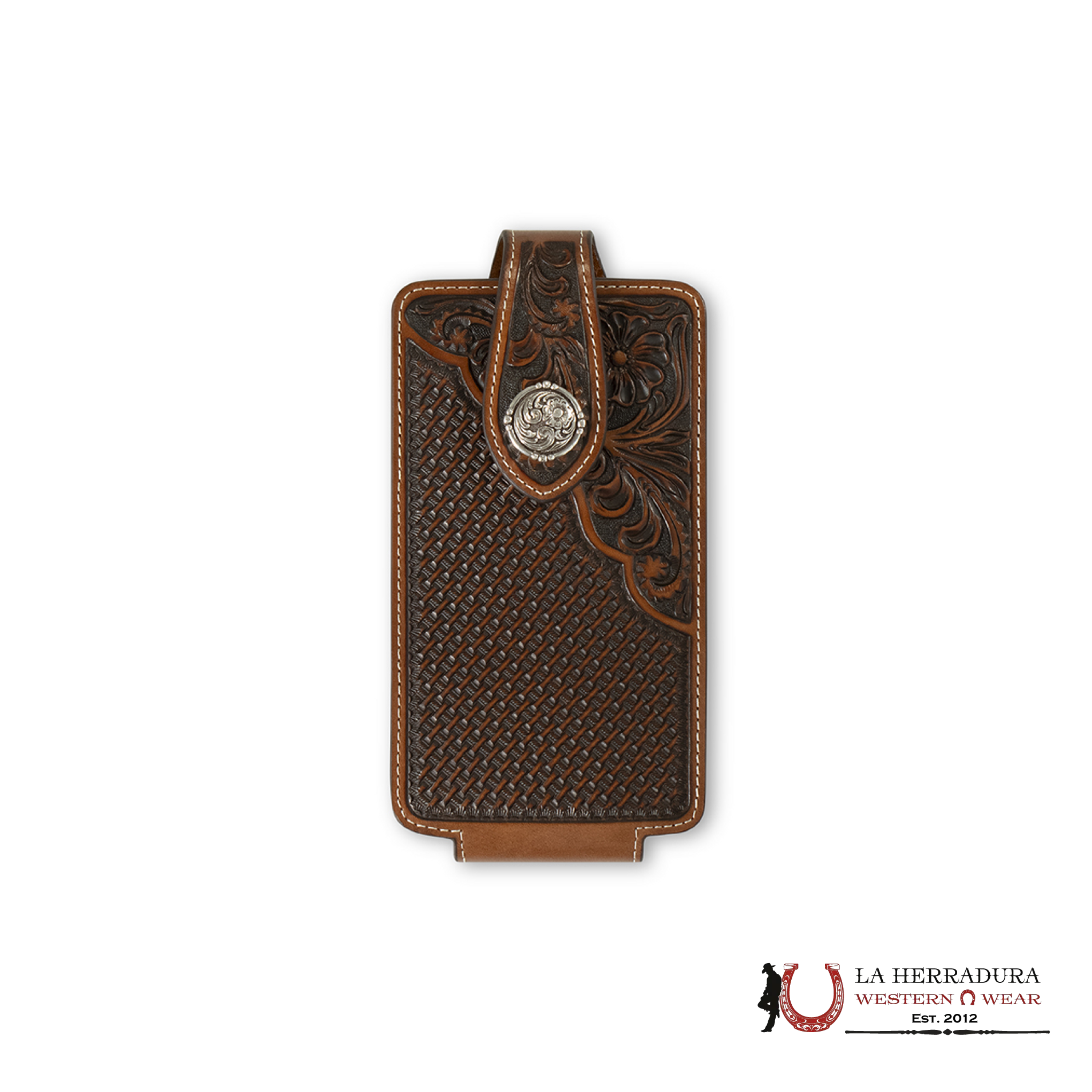ARIAT PHONE CASE BROWN LEATHER A0604208