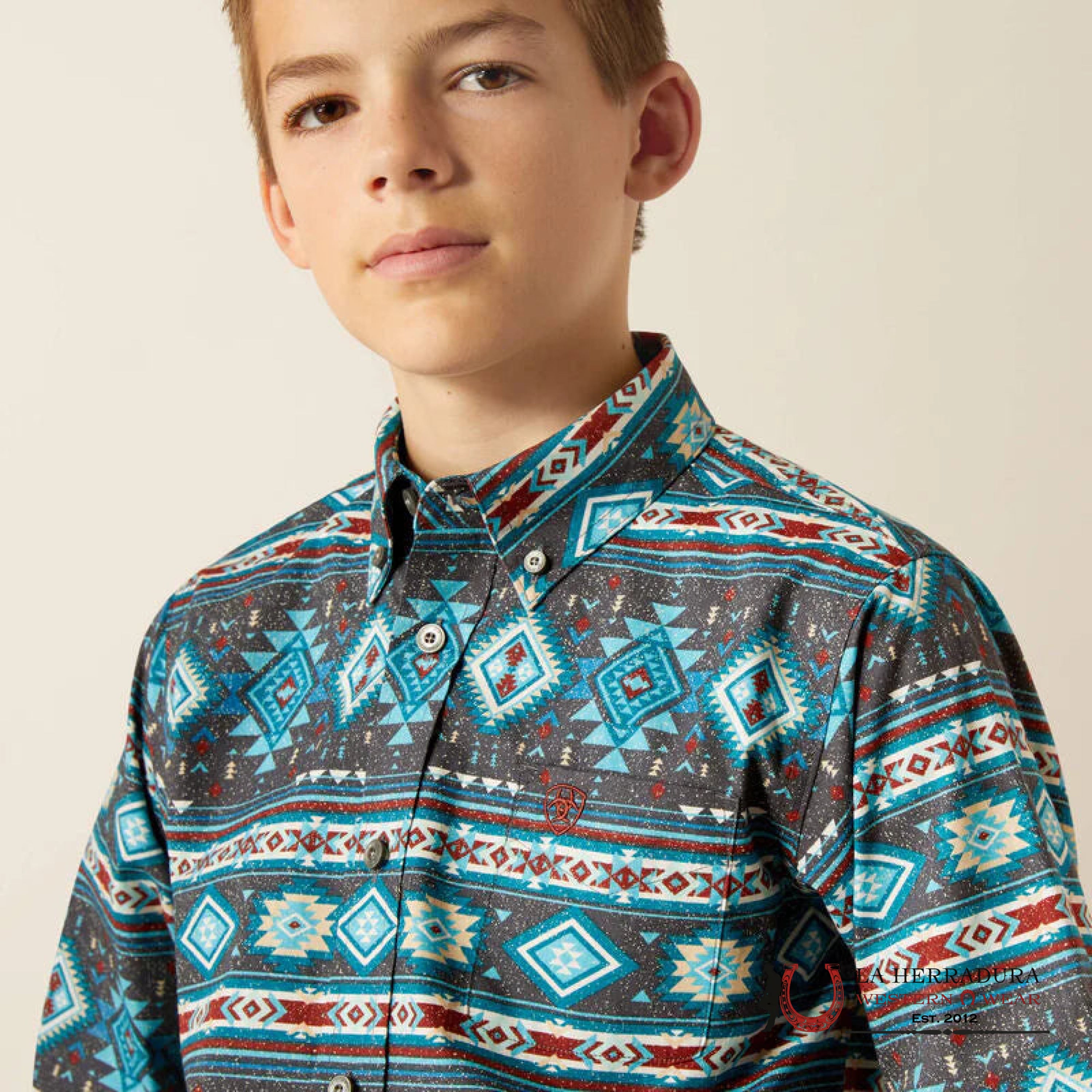 Ariat Prestcot Long Sleeve Shirt Teal - 4072 Niños