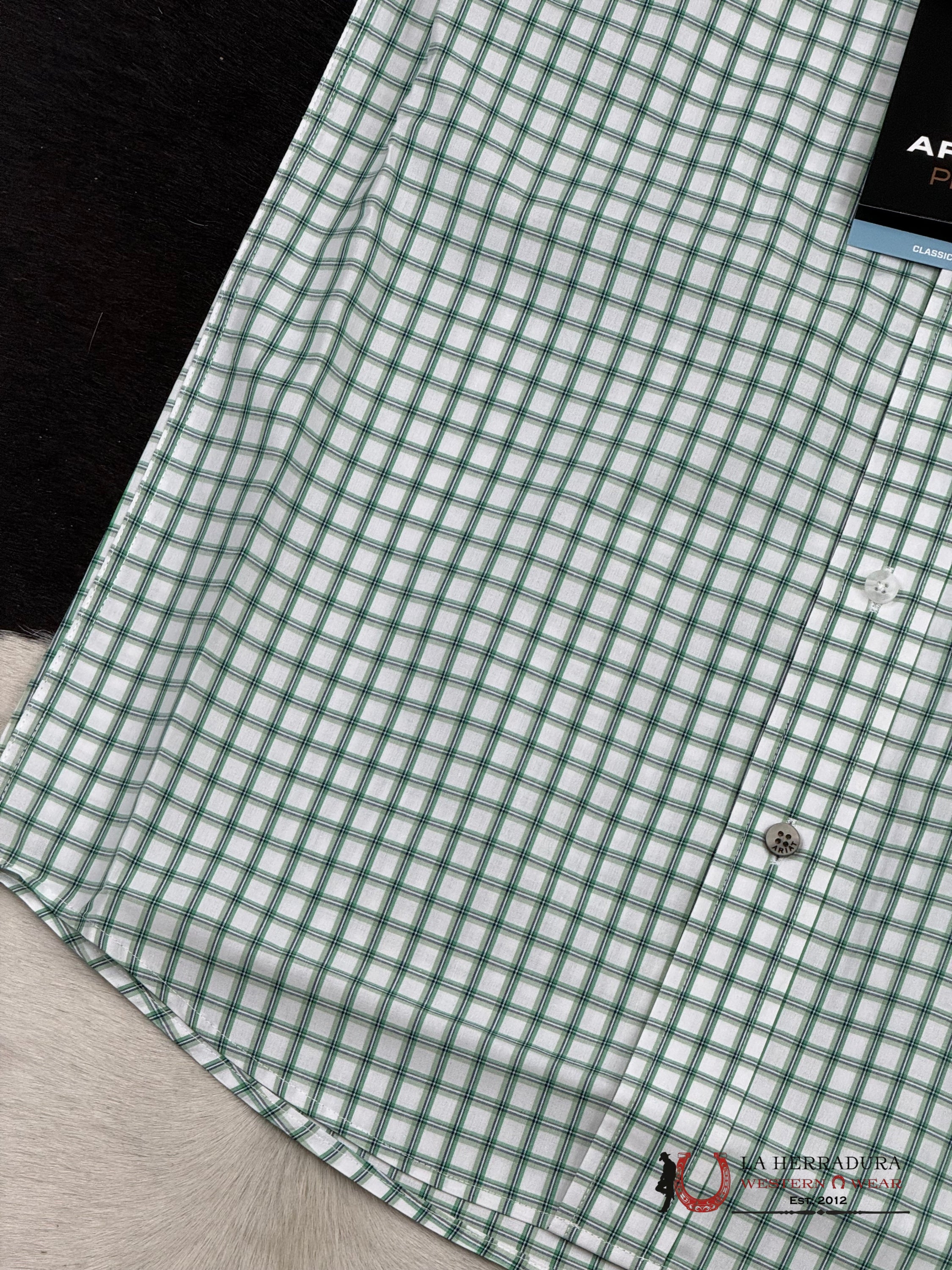 Ariat Pro Damian White Plaid Short Sleeve Shirt Ropa Hombres