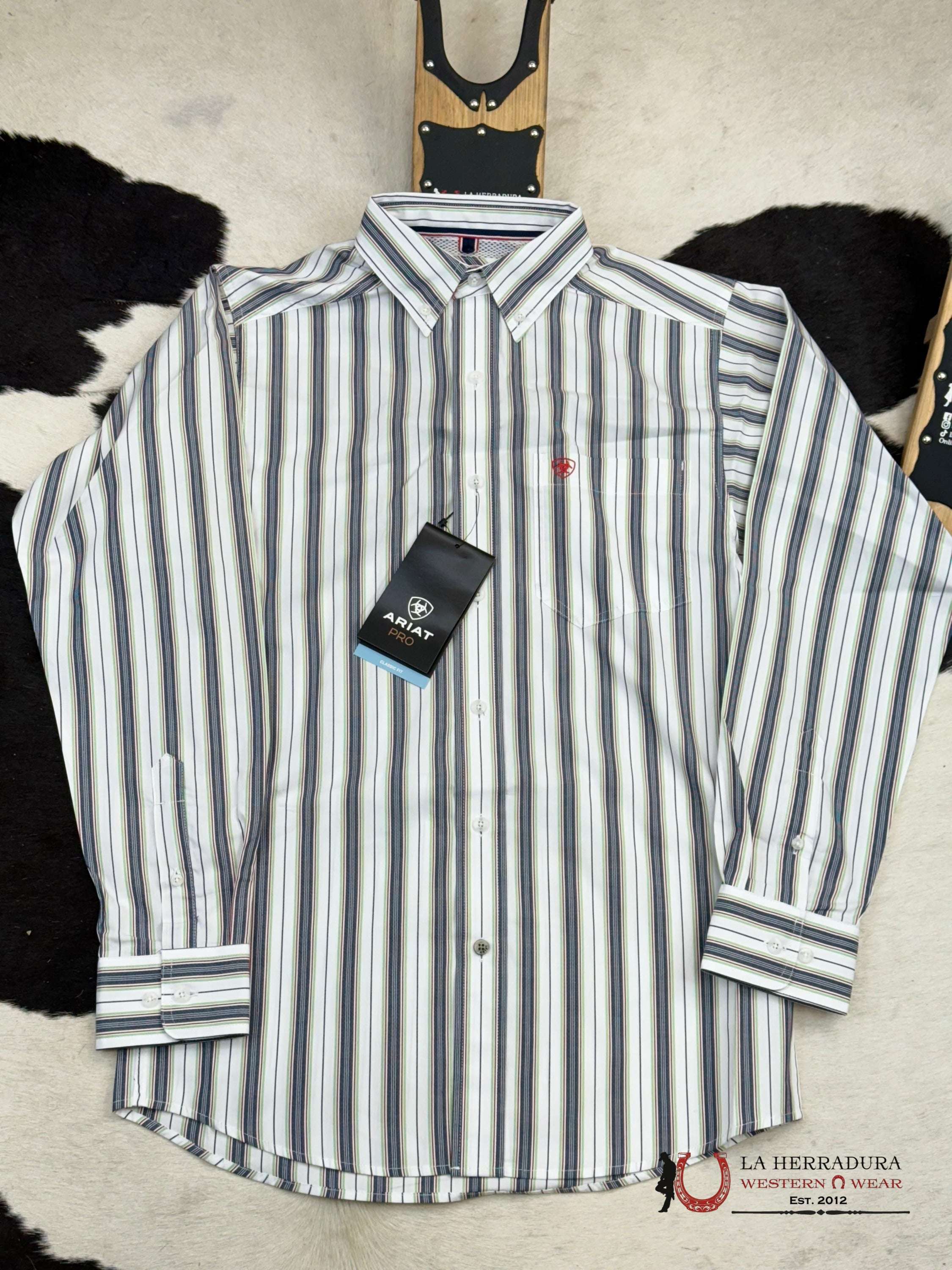 Ariat Pro Dean White Long Sleeve Shirt Ropa Hombres