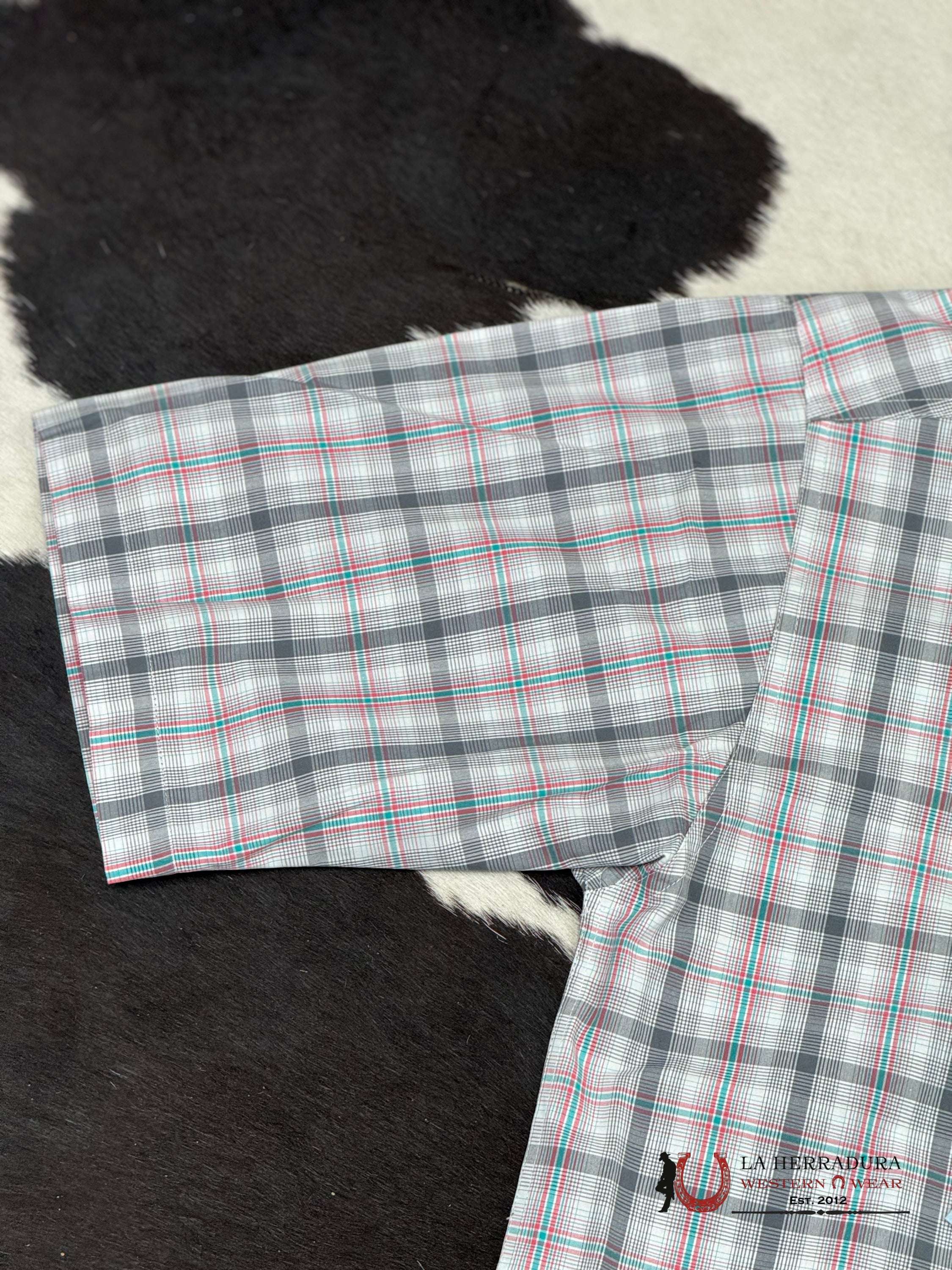 Ariat Pro Jaime Grey Plaid Short Sleeve Shirt Ropa Hombres