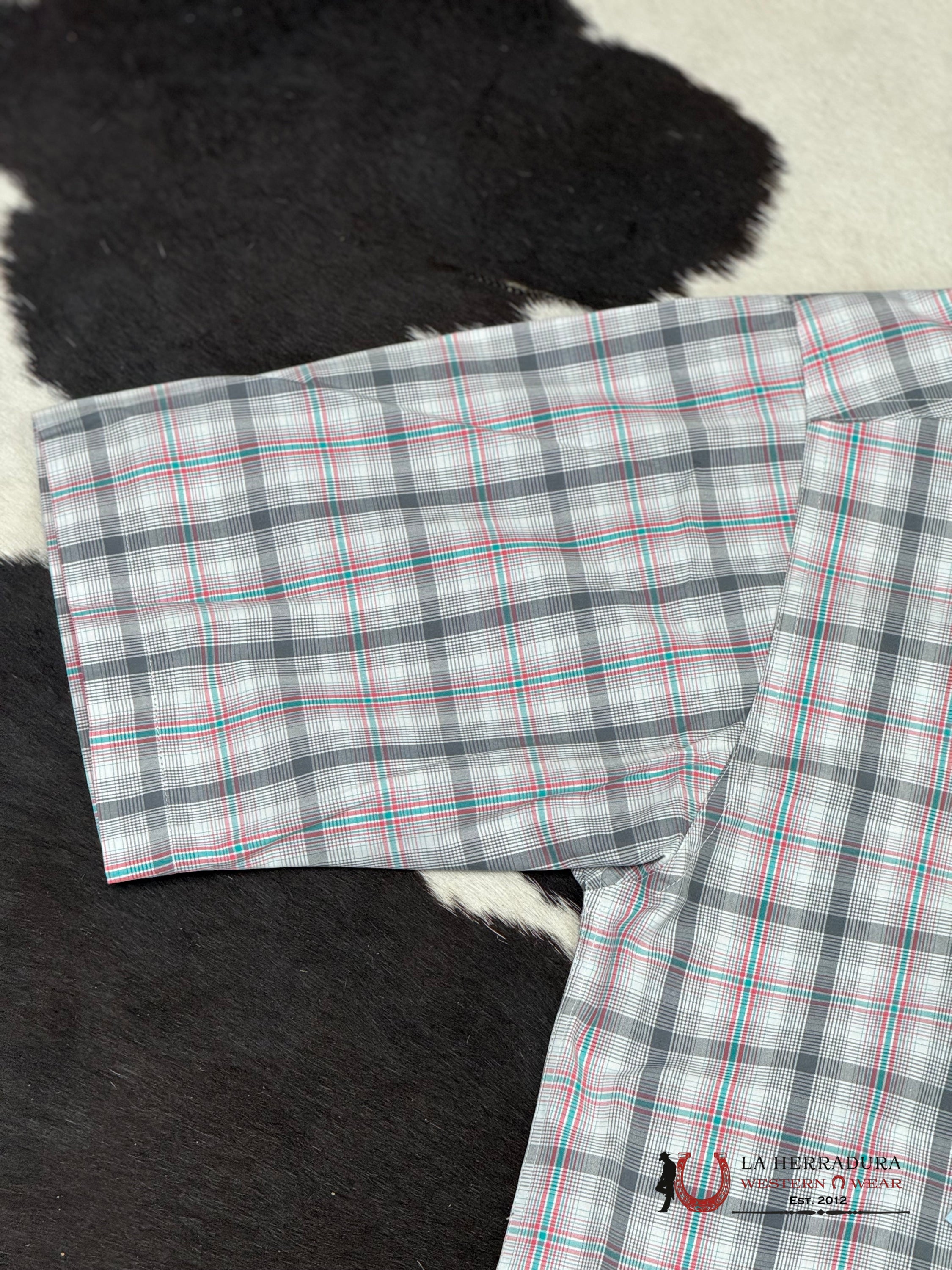 Ariat Pro Jaime Grey Plaid Short Sleeve Shirt Ropa Hombres