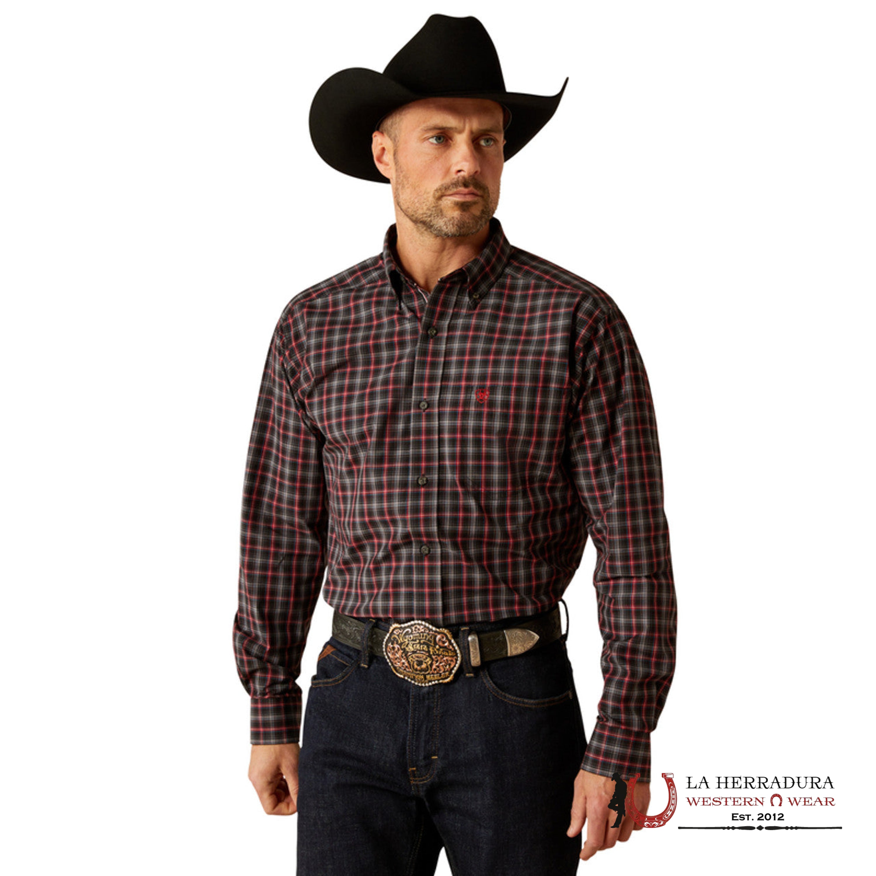 Ariat Pro Jax Long Sleeve Shirt Black- 3901 Ropa Hombres