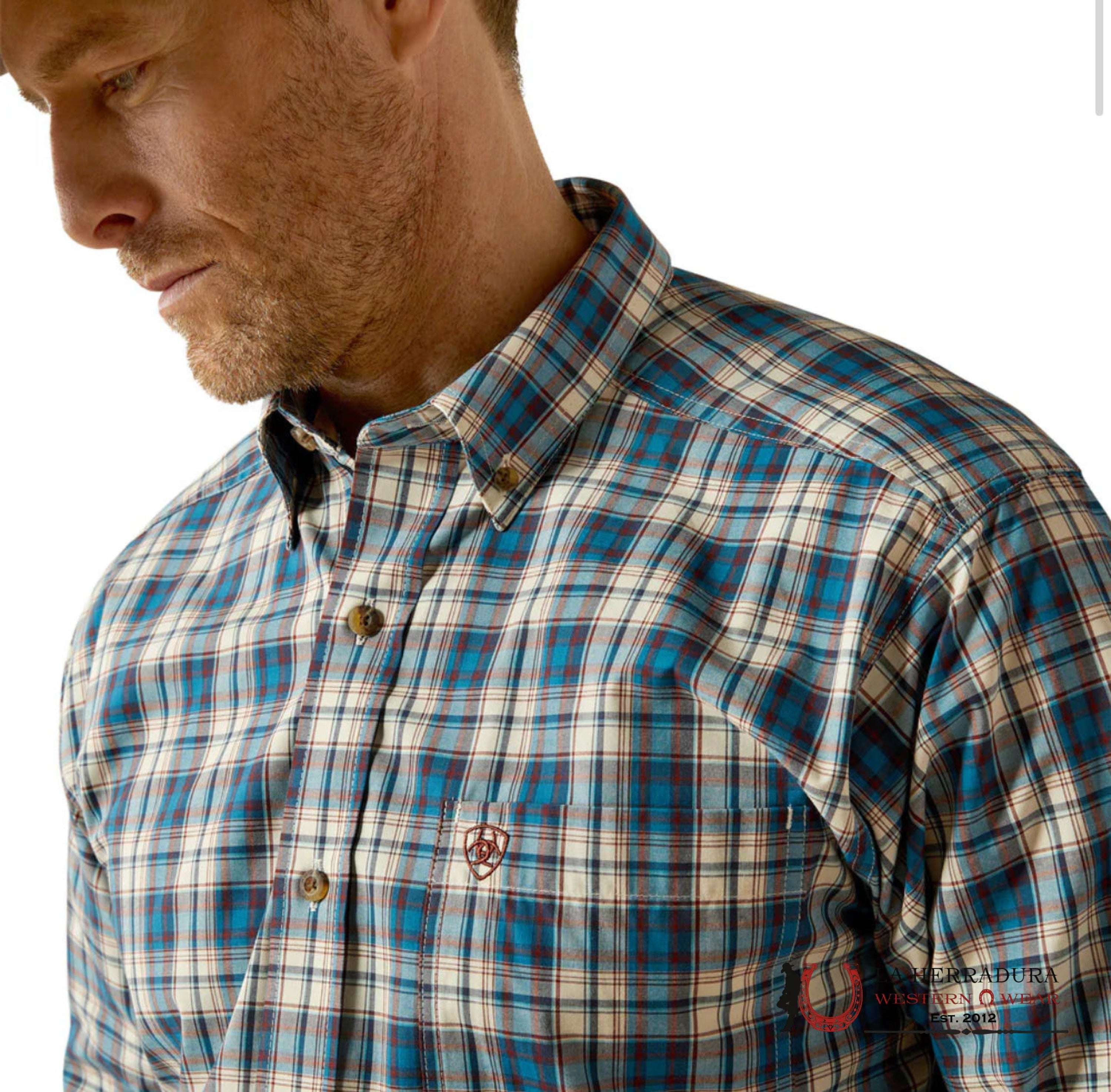 Ariat Pro Parrin Long Sleeve Shirt Teal - 3872 Ropa Hombres